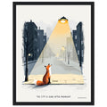 Urban Fox Night Framed Print Wall Art Ready to Hang UK — Framed Art Print | Wild Thread Co UK