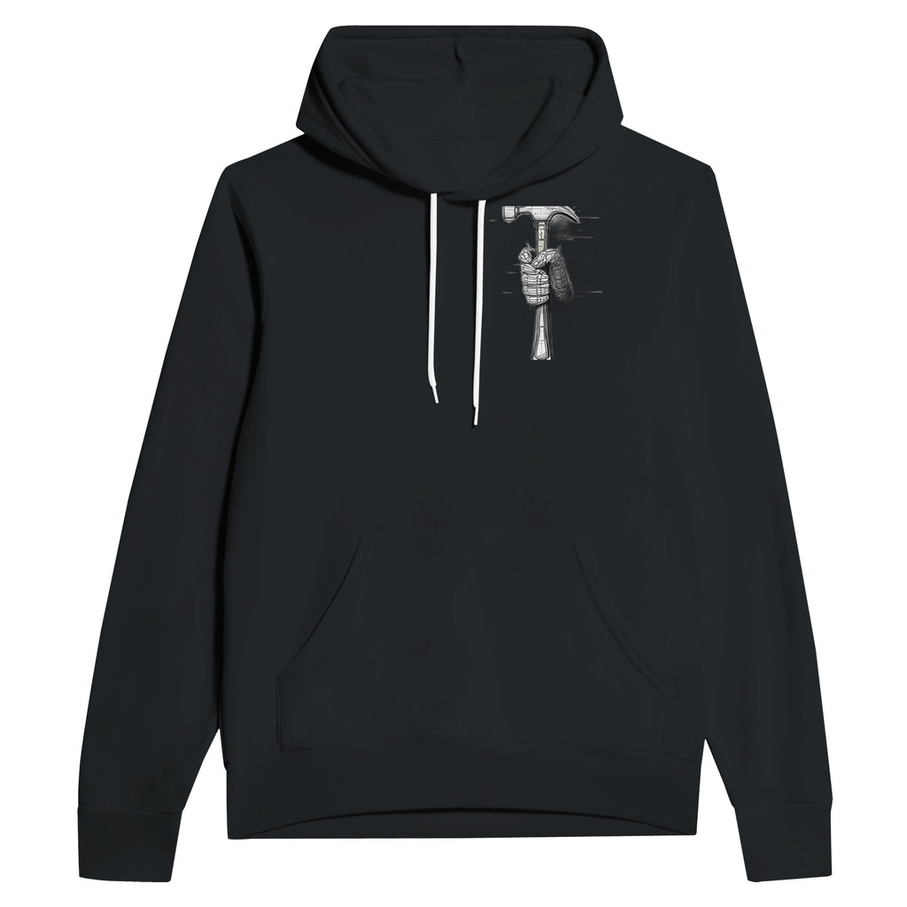 Tradesperson Built Not Bought Hoodie Pullover Unisex Cotton UK Hoodie — detail view | Wild Thread Co