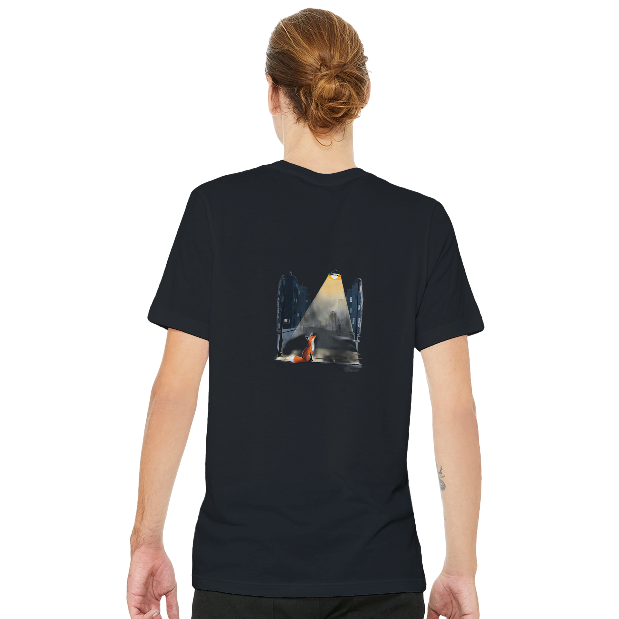 Urban Fox Night T-Shirt — detail view | Wild Thread Co