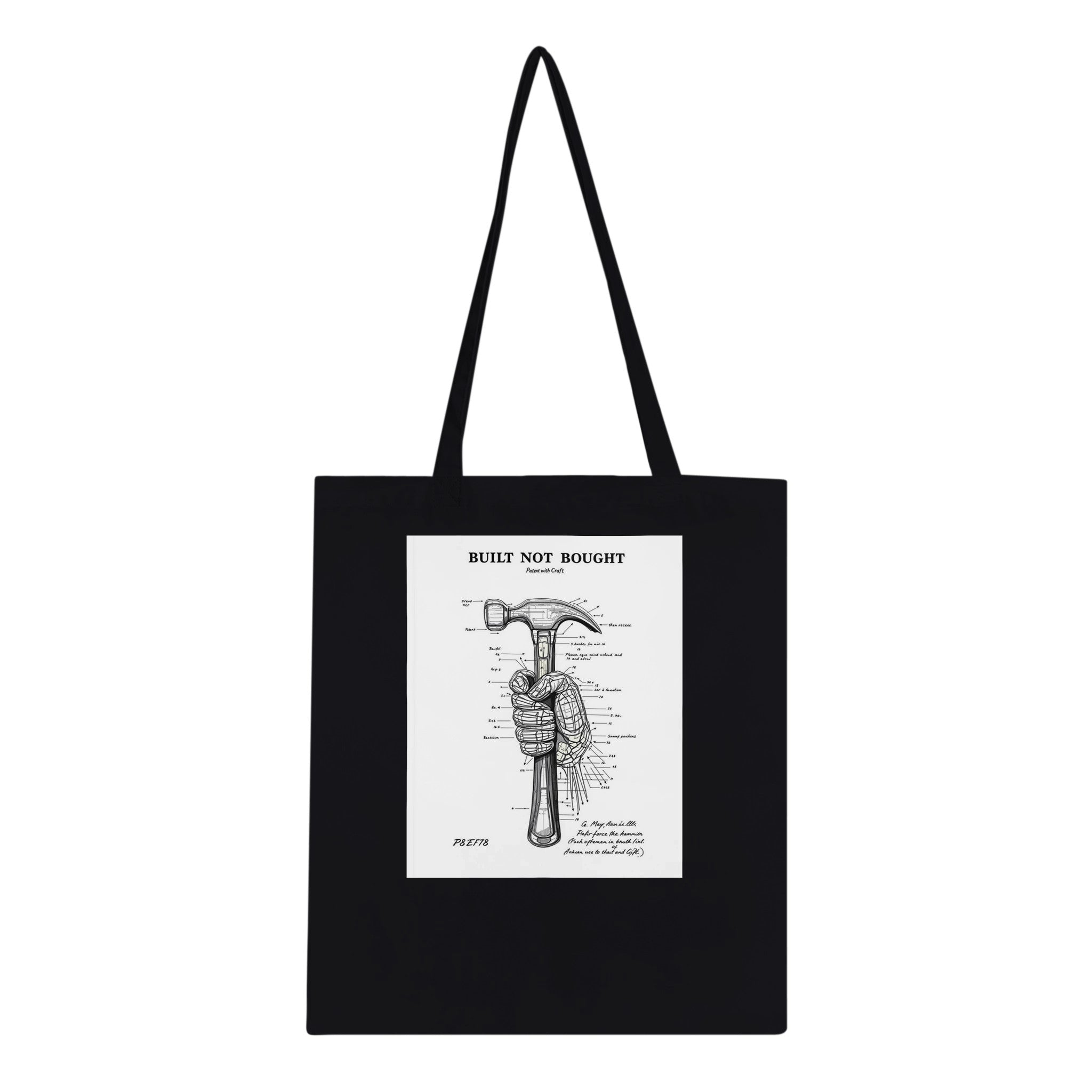 Tradesperson Built Not Bought Tote Bag Cotton Shopper UK Tote Bag — detail view | Wild Thread Co