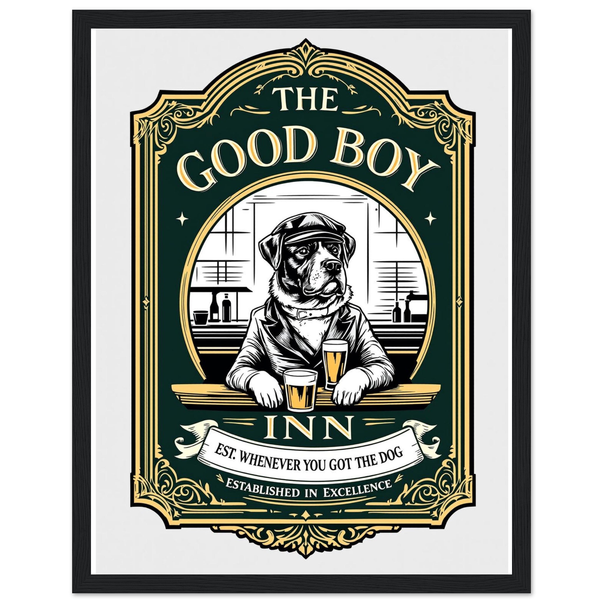 Dog Dad Pub Framed Print Wall Art Ready to Hang UK — Framed Art Print | Wild Thread Co UK
