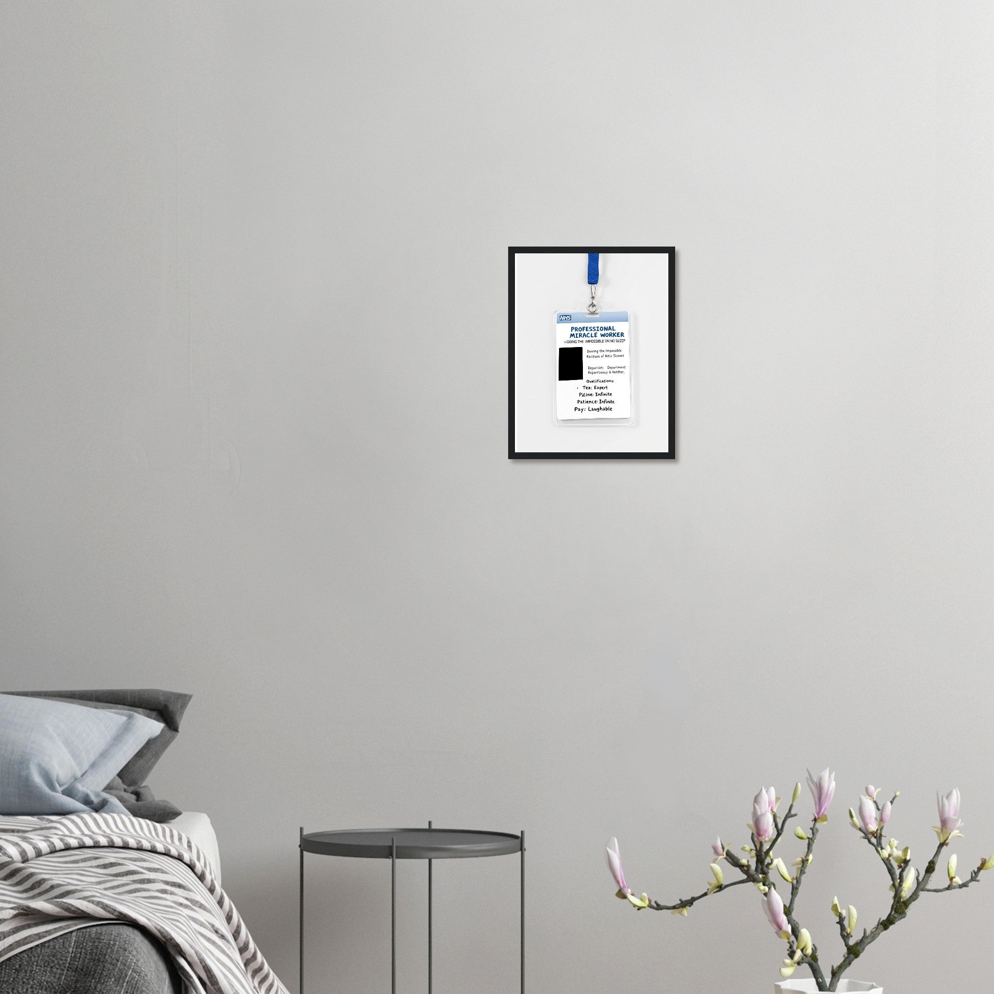 Nurse Nhs Framed Print Wall Art Ready to Hang UK Framed Art Print — detail view | Wild Thread Co