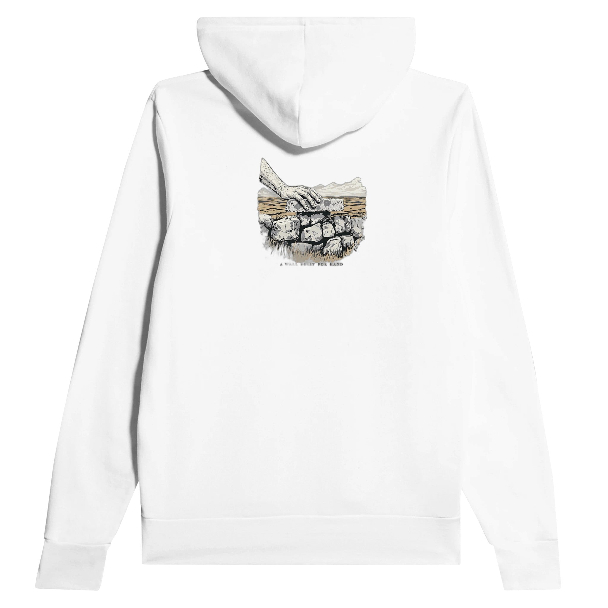Dry Stone Walling Hoodie Pullover Unisex Cotton UK Hoodie — detail view | Wild Thread Co
