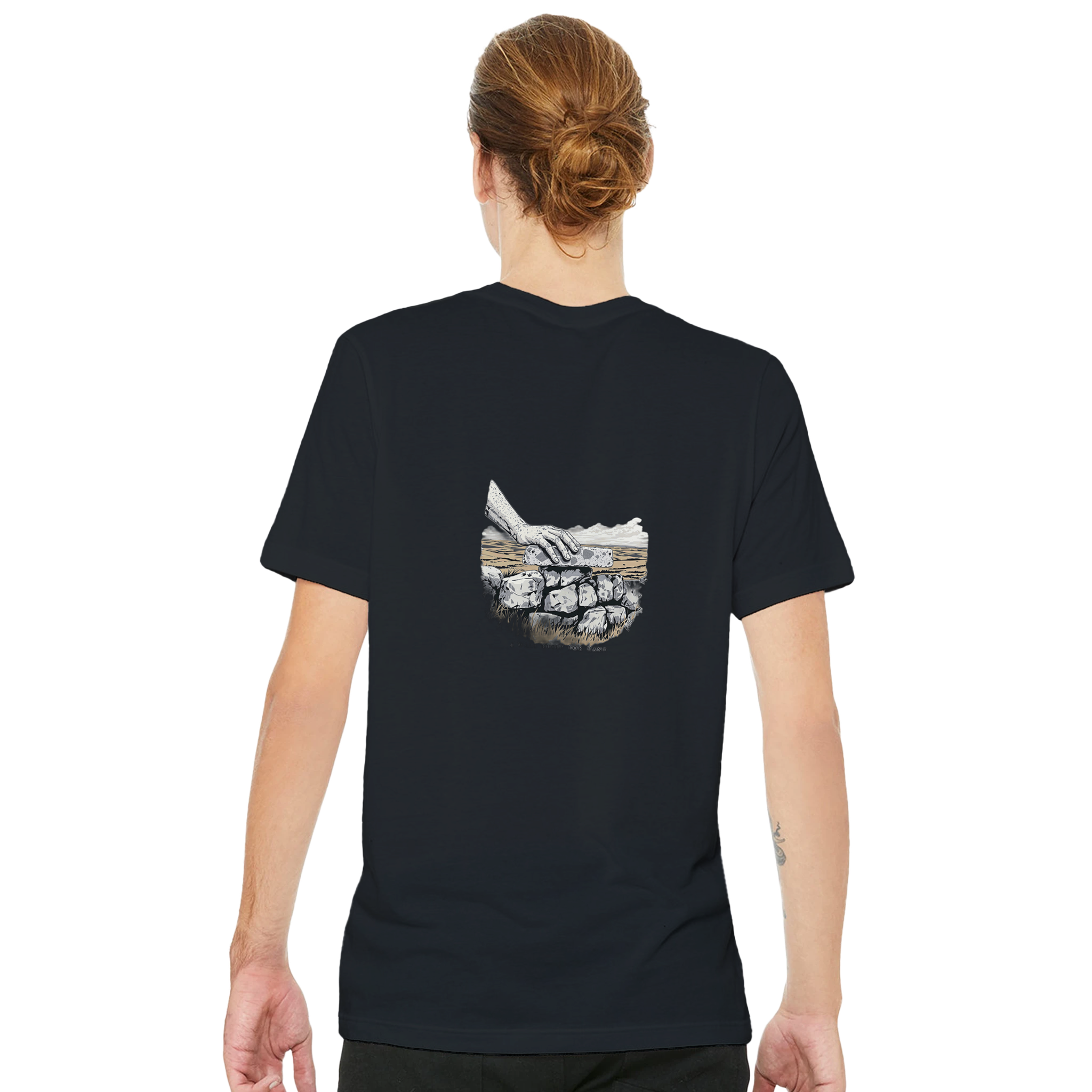 Dry Stone Walling T-Shirt Unisex Cotton Tee UK T-Shirt — detail view | Wild Thread Co