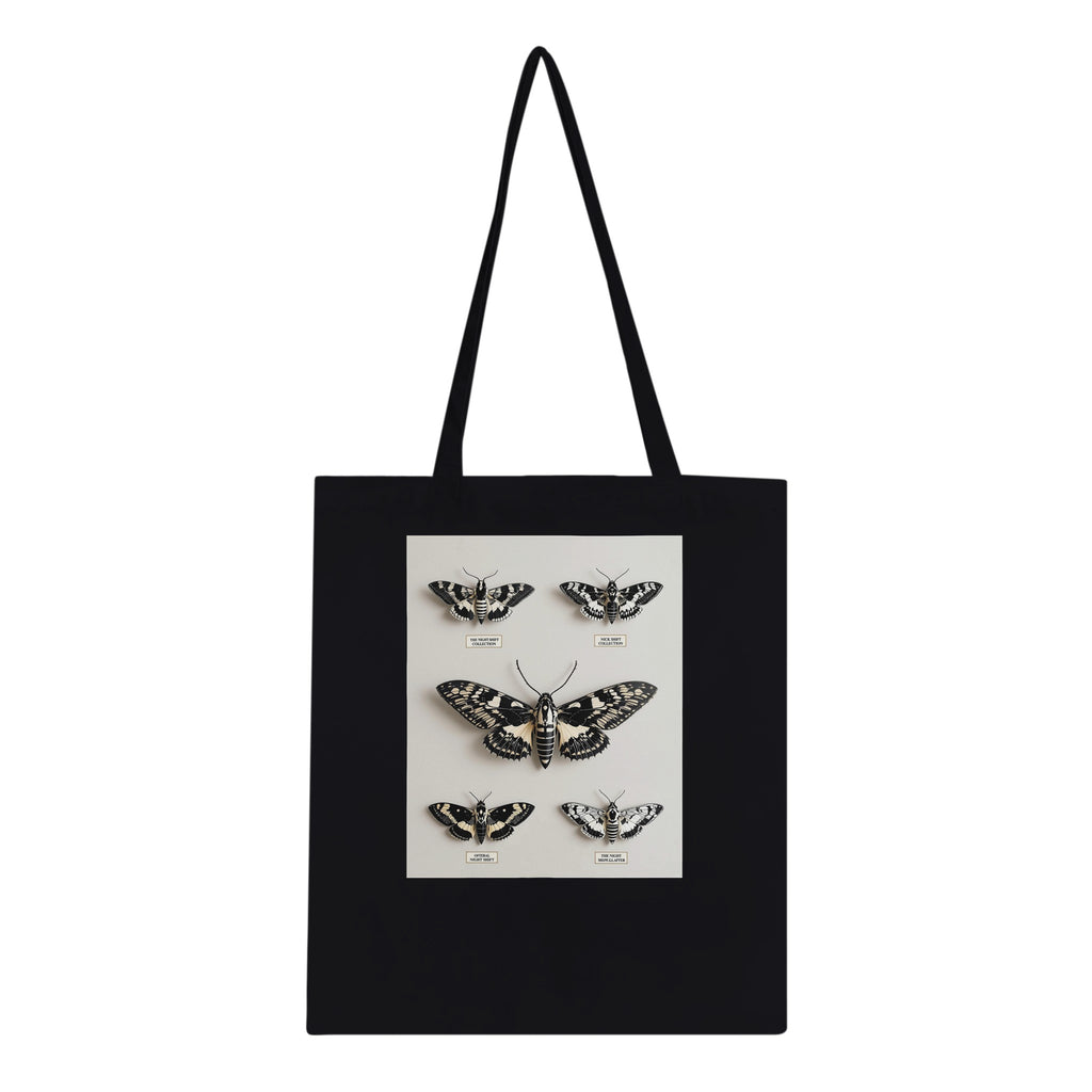 Dark Academia Moth Collector Tote Bag Cotton Shopper UK Tote Bag — detail view | Wild Thread Co