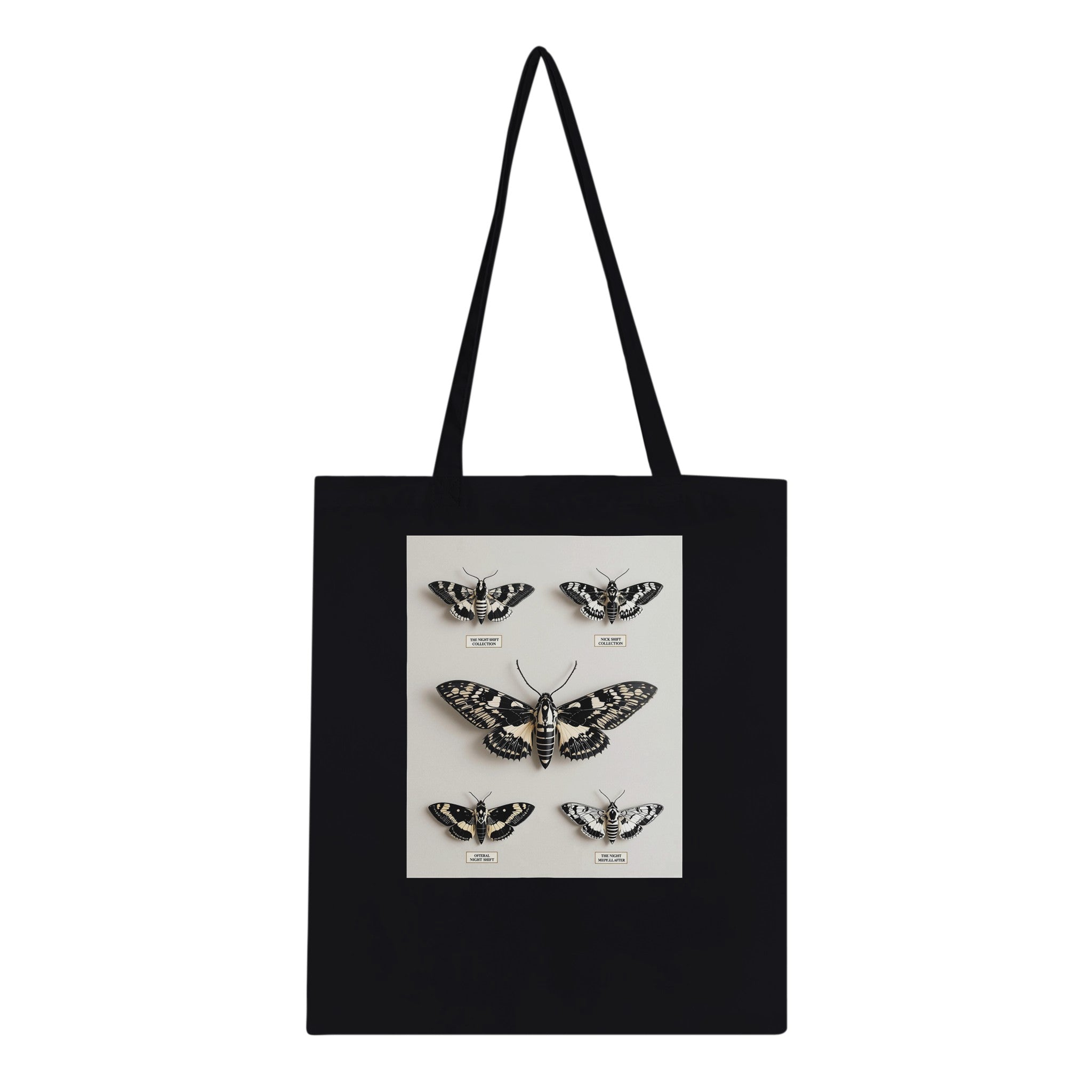 Dark Academia Moth Collector Tote Bag Cotton Shopper UK Tote Bag — detail view | Wild Thread Co