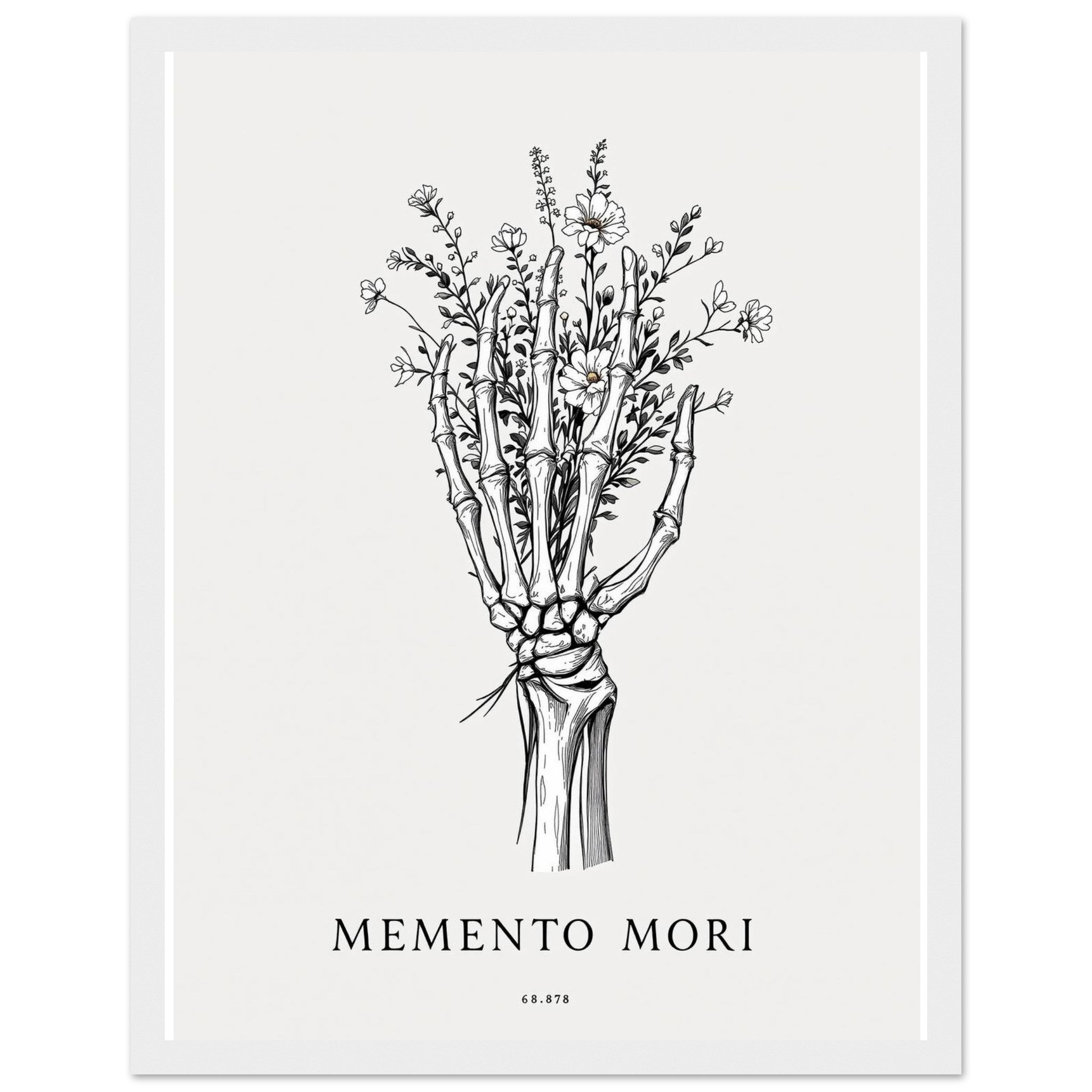 Dark Academia Skeleton Anatomy Framed Print Wall Art Ready to Hang UK Framed Art Print — detail view | Wild Thread Co