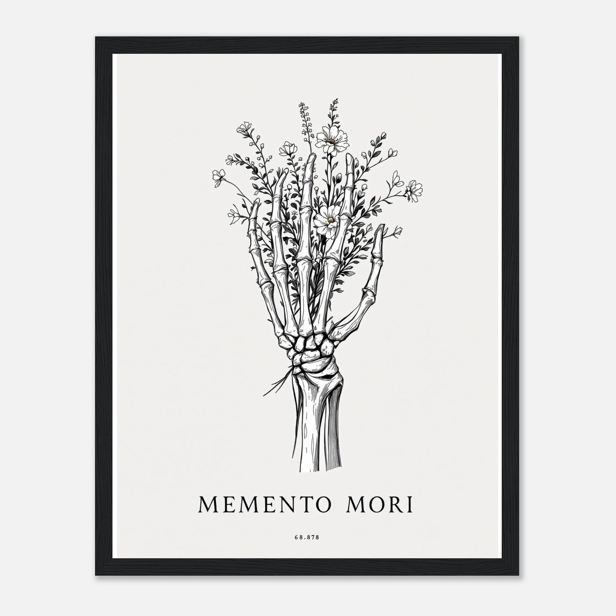 Dark Academia Skeleton Anatomy Framed Print Wall Art Ready to Hang UK Framed Art Print — detail view | Wild Thread Co