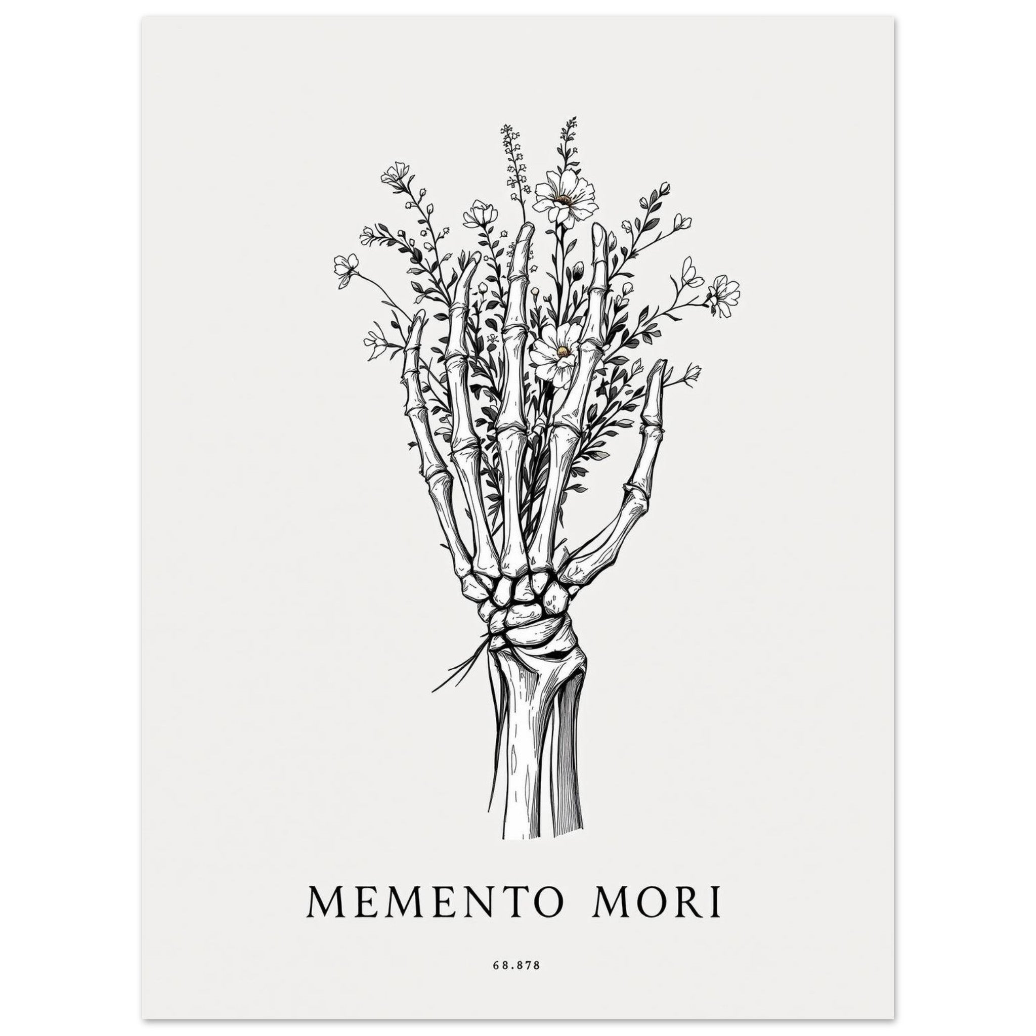 Dark Academia Skeleton Anatomy Memento Mori Gothic Animal Lover Gift UK T-Shirt — detail view | Wild Thread Co