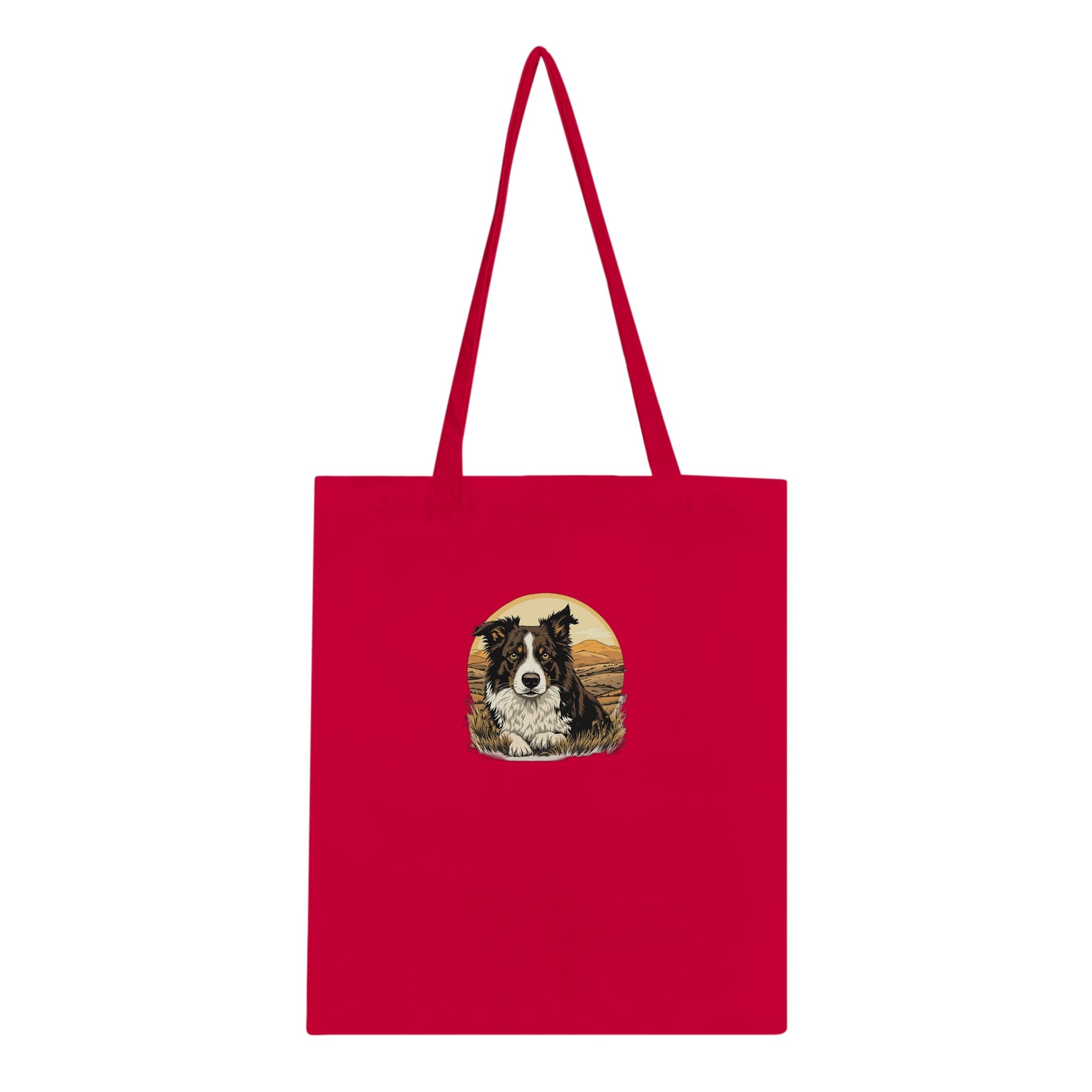 Border Collie Working Cotton Shopper UK Tote Bag — detail view | Wild Thread Co