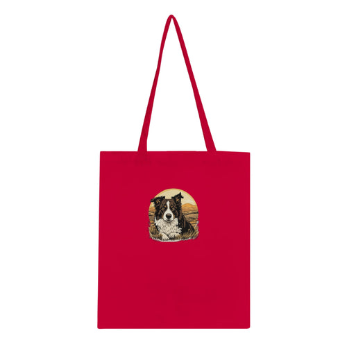Border Collie Working Cotton Shopper UK Tote Bag — detail view | Wild Thread Co