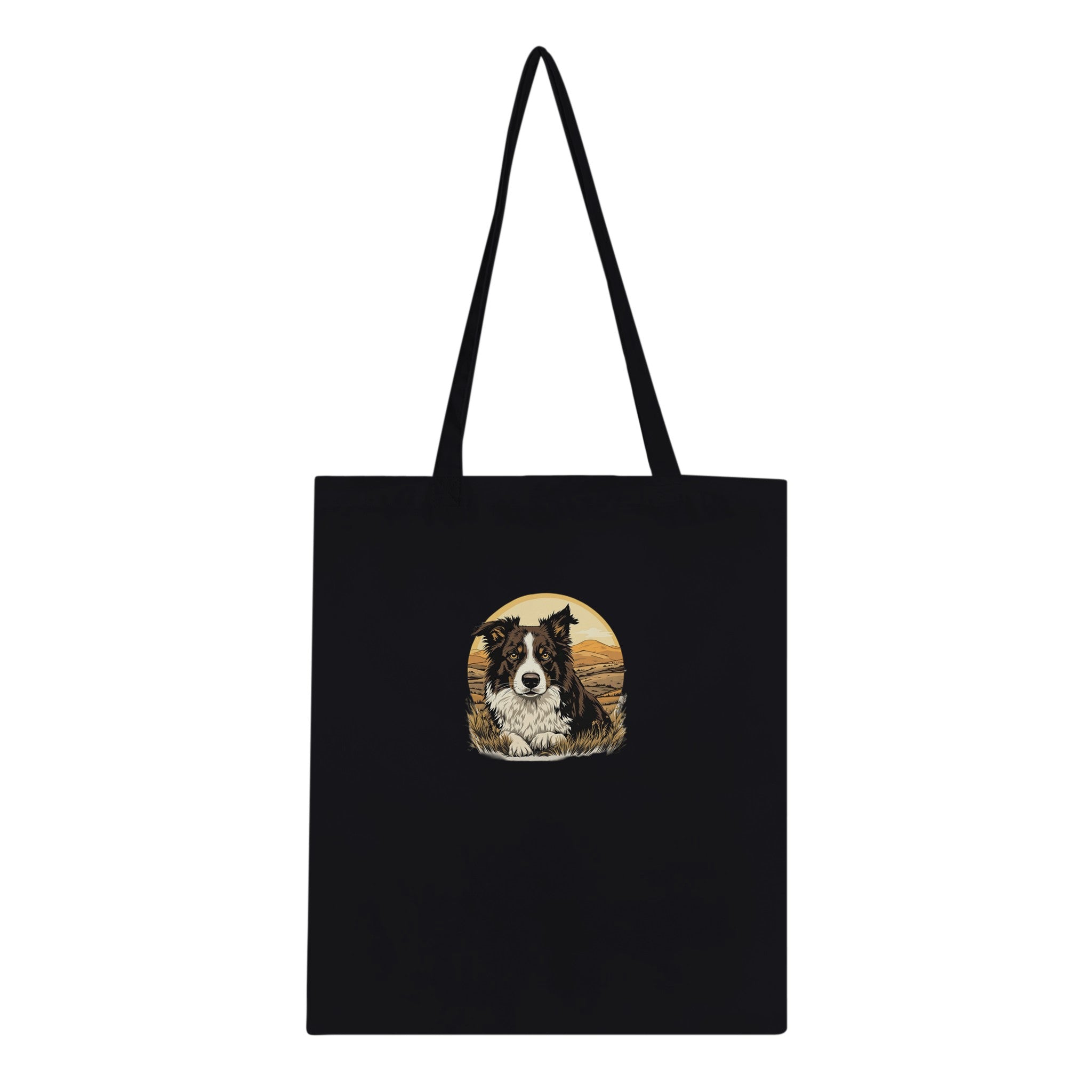 Border Collie Working Cotton Shopper UK Tote Bag — detail view | Wild Thread Co