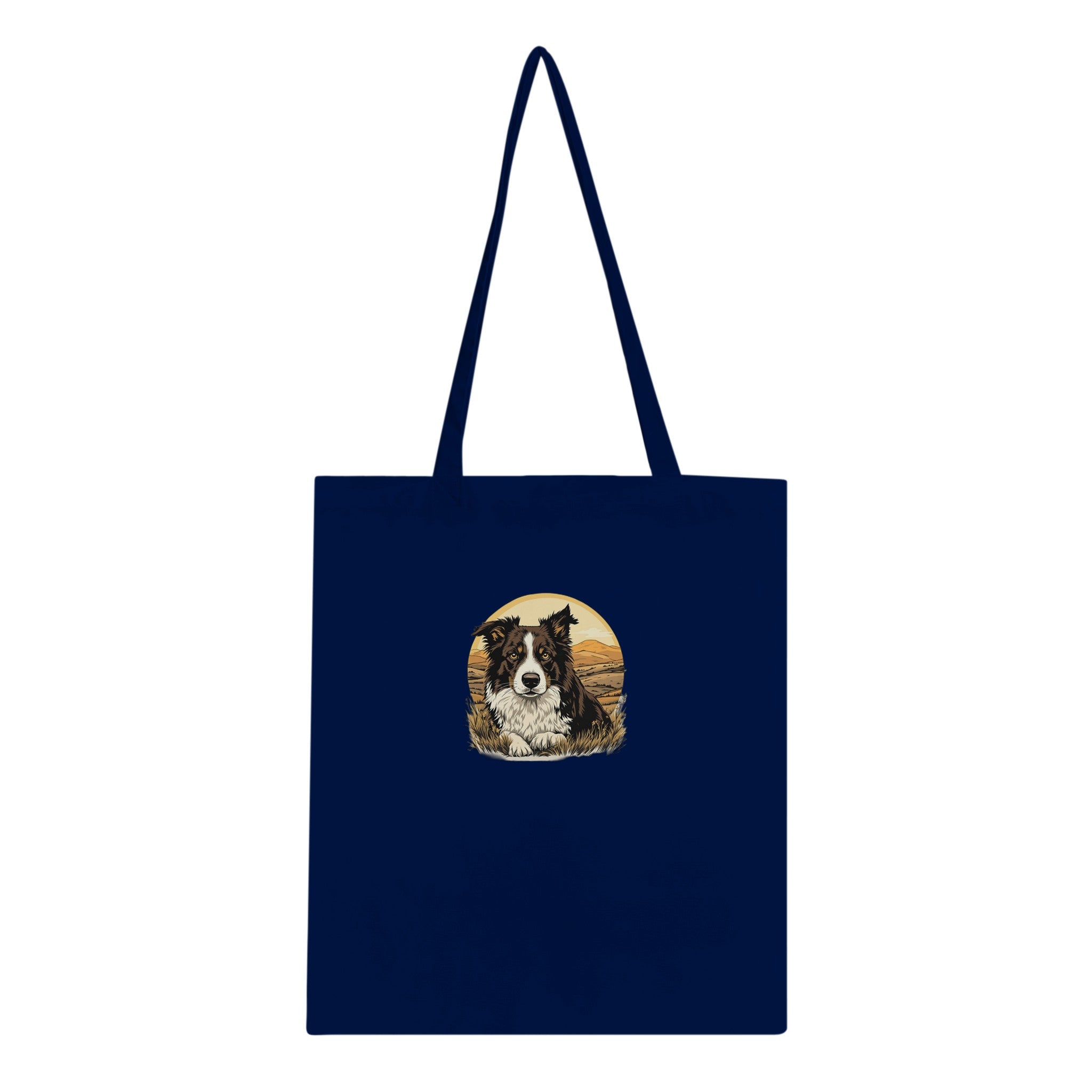 Border Collie Working Cotton Shopper UK Tote Bag — detail view | Wild Thread Co