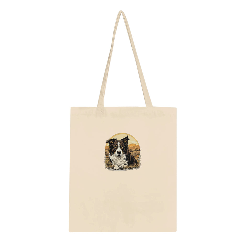 Border Collie Working Cotton Shopper UK Tote Bag — detail view | Wild Thread Co