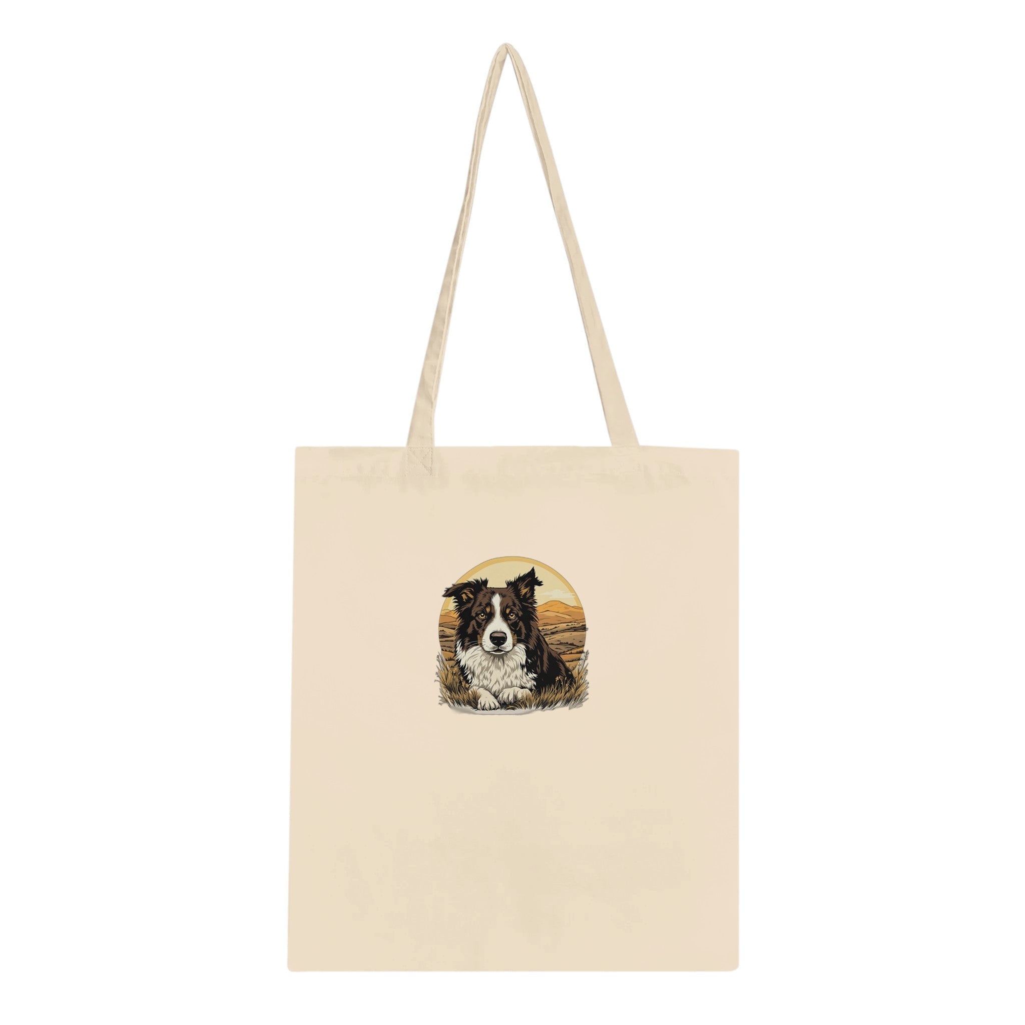 Border Collie Working Cotton Shopper UK Tote Bag — detail view | Wild Thread Co