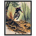 Mountain Biking Descent Framed Print Wall Art Ready to Hang UK — Framed Art Print | Wild Thread Co UK