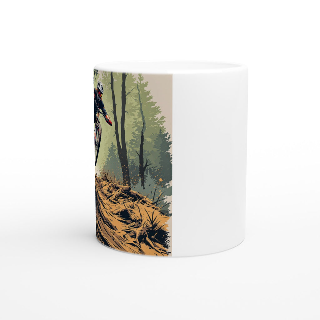 Mountain Biking Descent Coffee Tea Ceramic 11oz Mug UK Mug — detail view | Wild Thread Co