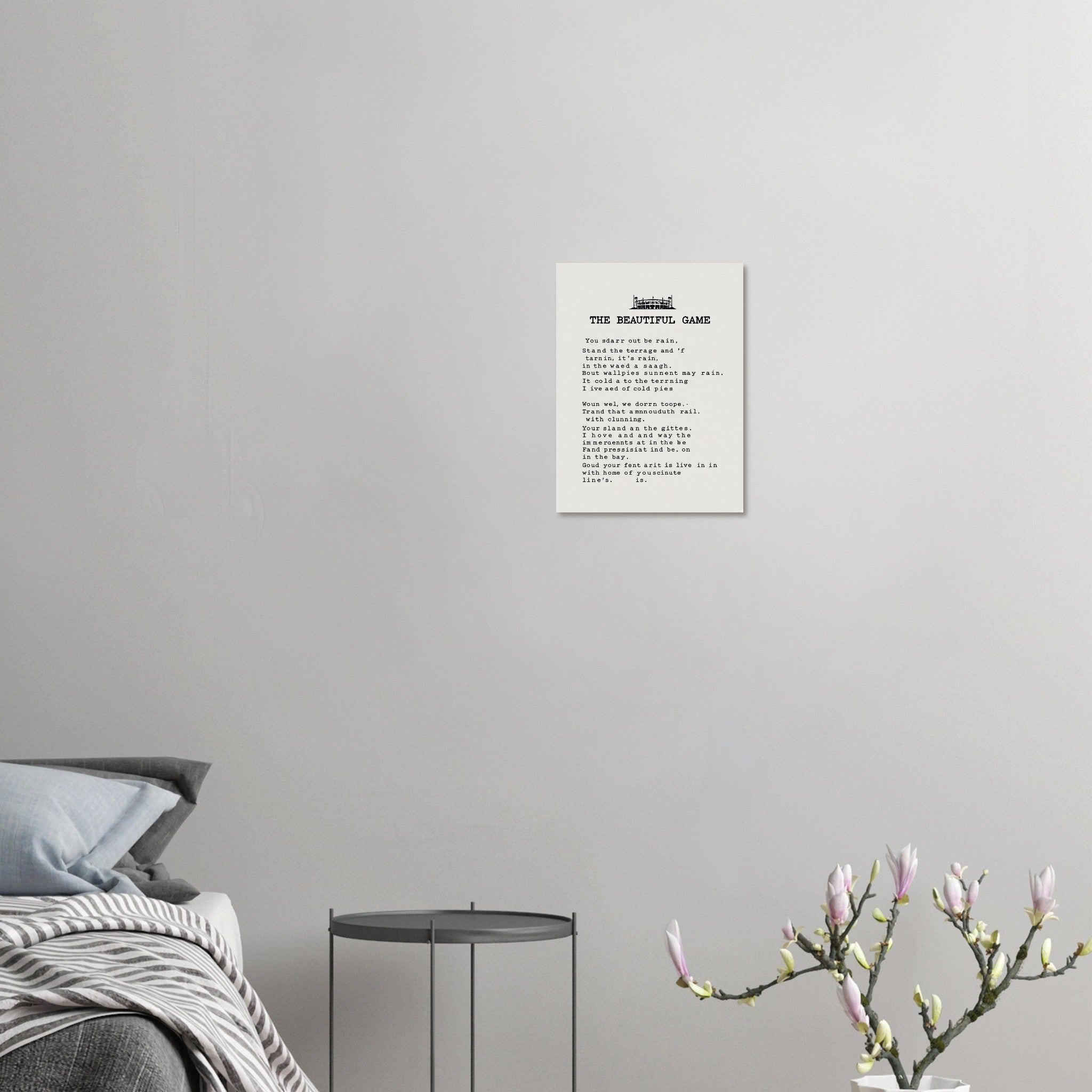 Retro British Football Terrace Poetry Art Wall Art UK Art Art Print Poster Wall Art Print — detail view | Wild Thread Co