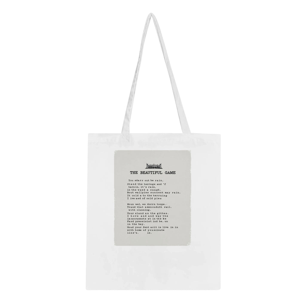 Retro Football Terrace Poetry Tote Bag Cotton Shopper UK — Tote Bag | Wild Thread Co UK