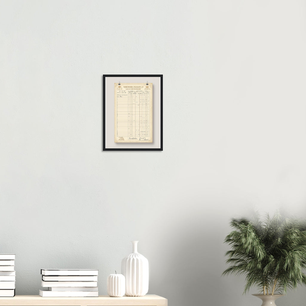 Retro Cricket English Summer Framed Print Wall Art Ready to Hang UK Framed Art Print — detail view | Wild Thread Co