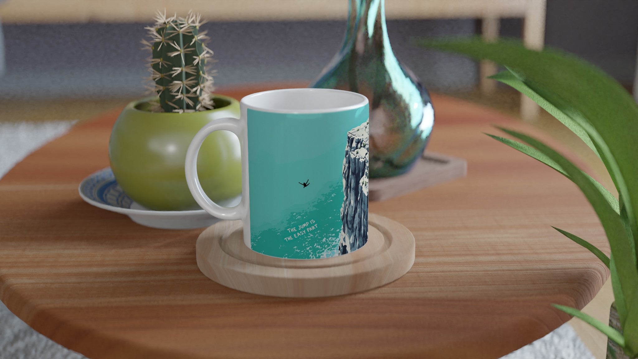 Coasteering Cliff Jump Mug — detail view | Wild Thread Co