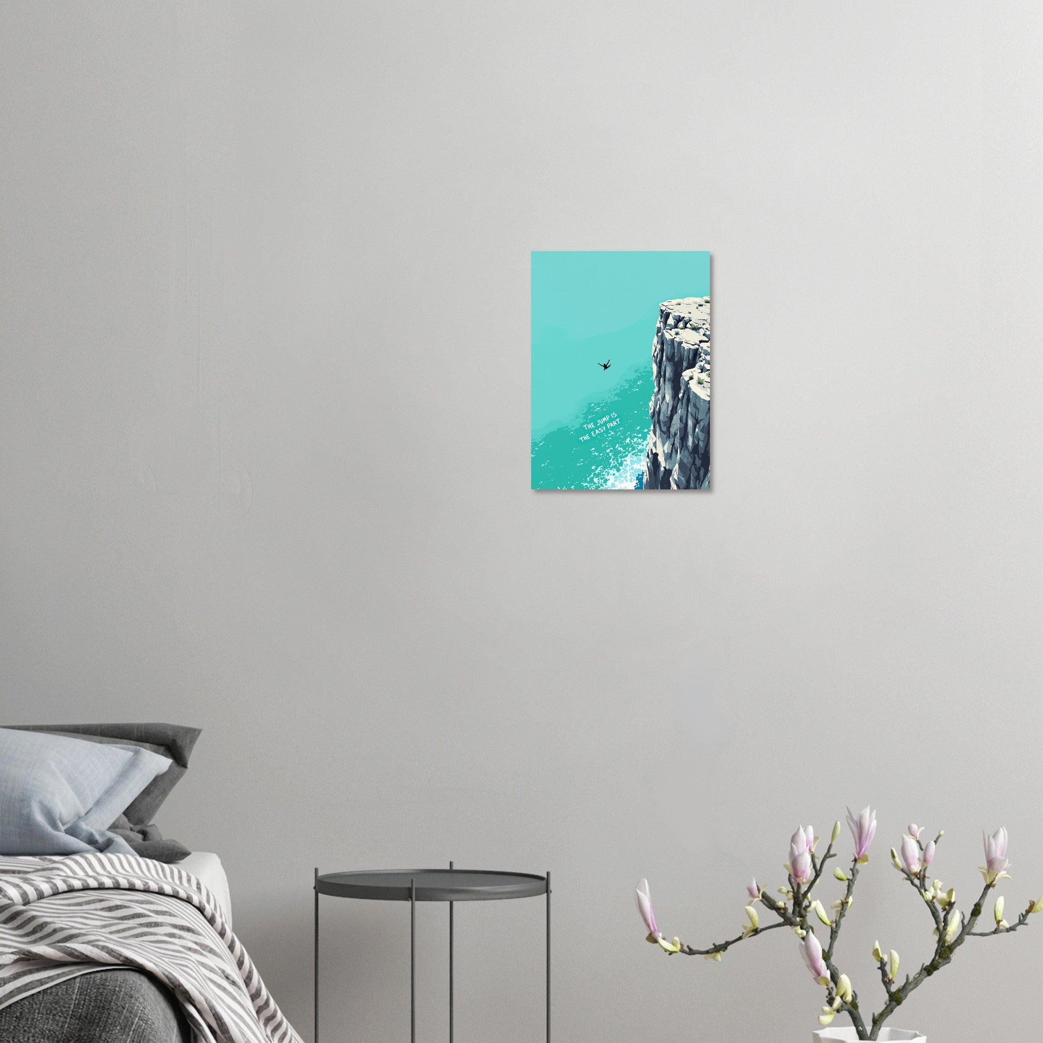 Cliff Jump Adventure Sport Art Wall Art UK Art UK Gift Art Print Art Print — detail view | Wild Thread Co