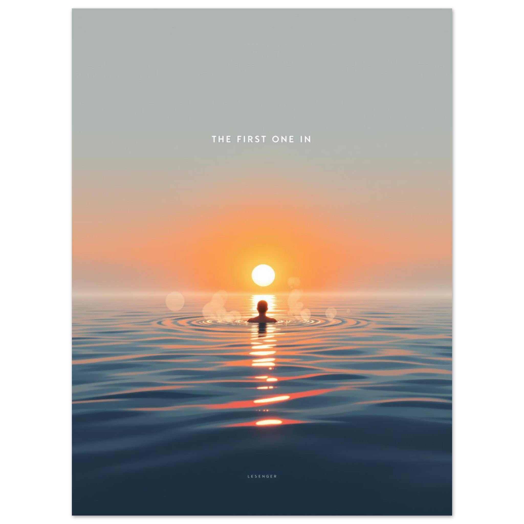 Dawn Swimmer Art Wall Art UK Art Art Print Art Print — detail view | Wild Thread Co