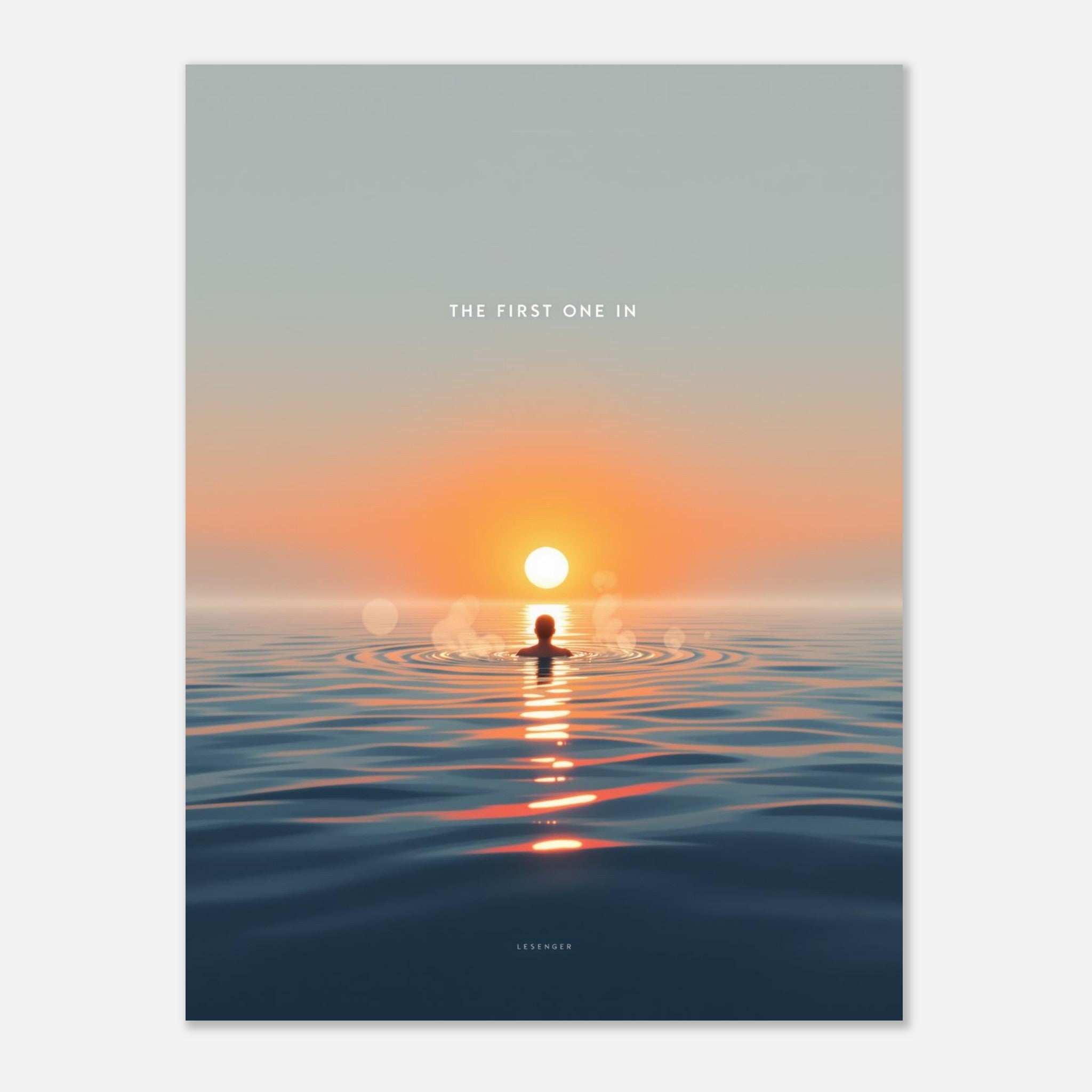 Dawn Swimmer Art Wall Art UK Art Art Print Art Print — detail view | Wild Thread Co