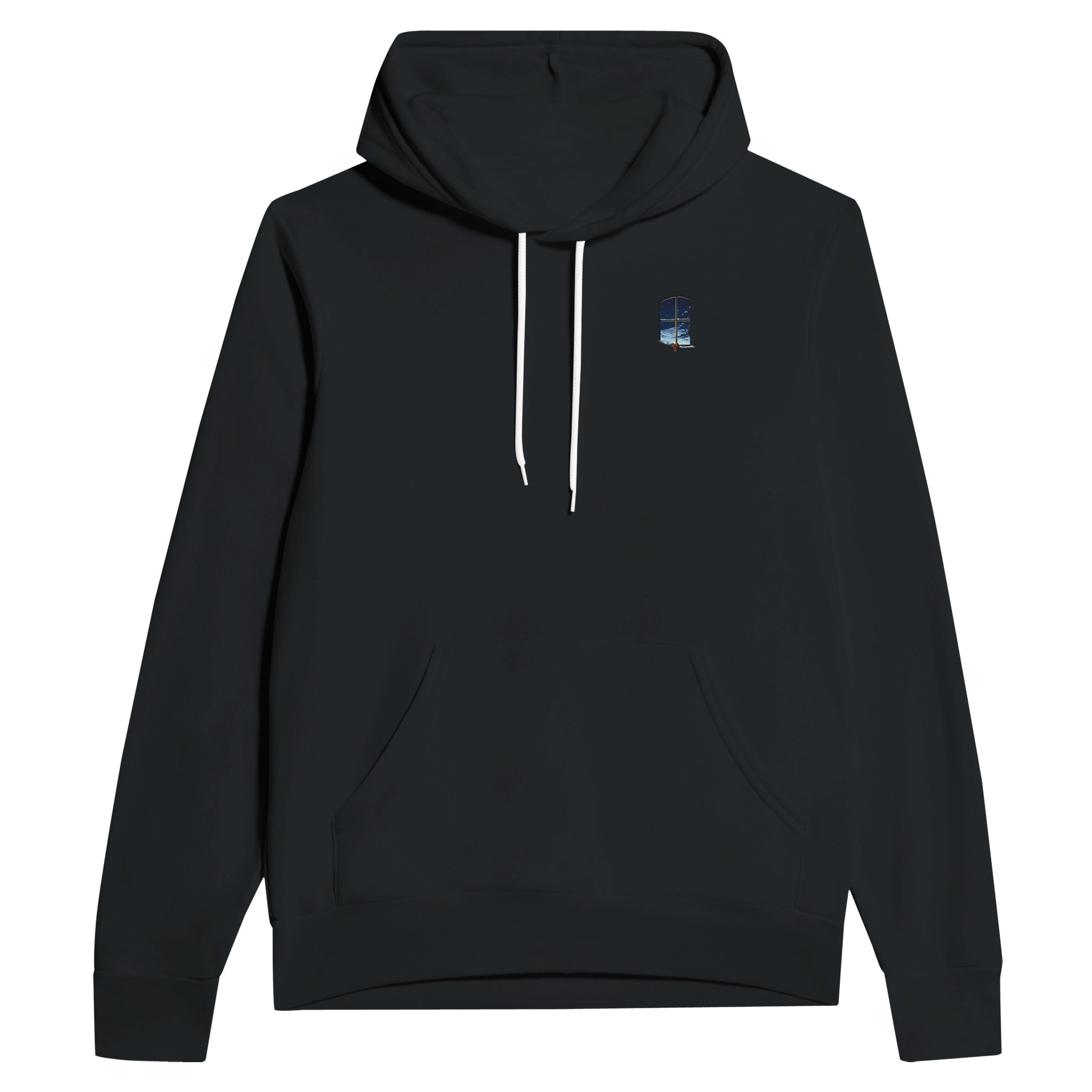 Bothy Interior Candlelight Hoodie Pullover Unisex Cotton UK Hoodie — detail view | Wild Thread Co