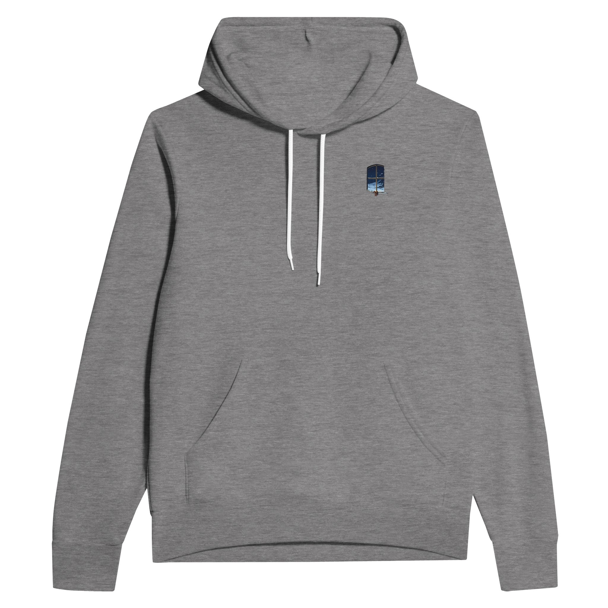 Bothy Interior Candlelight Hoodie Pullover Unisex Cotton UK Hoodie — detail view | Wild Thread Co
