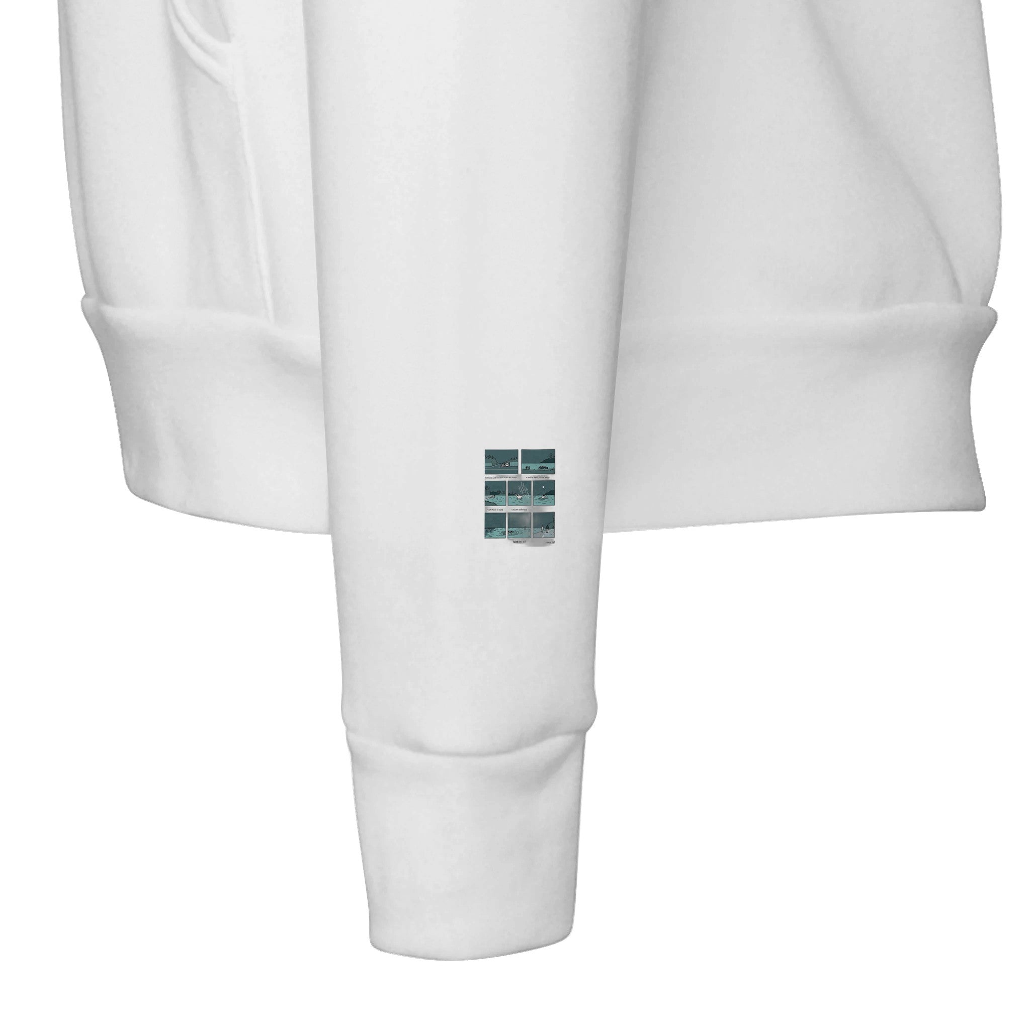 Gorpcore Wild Swimming Morning Ritual Hoodie Pullover Unisex Cotton Hoodie — detail view | Wild Thread Co