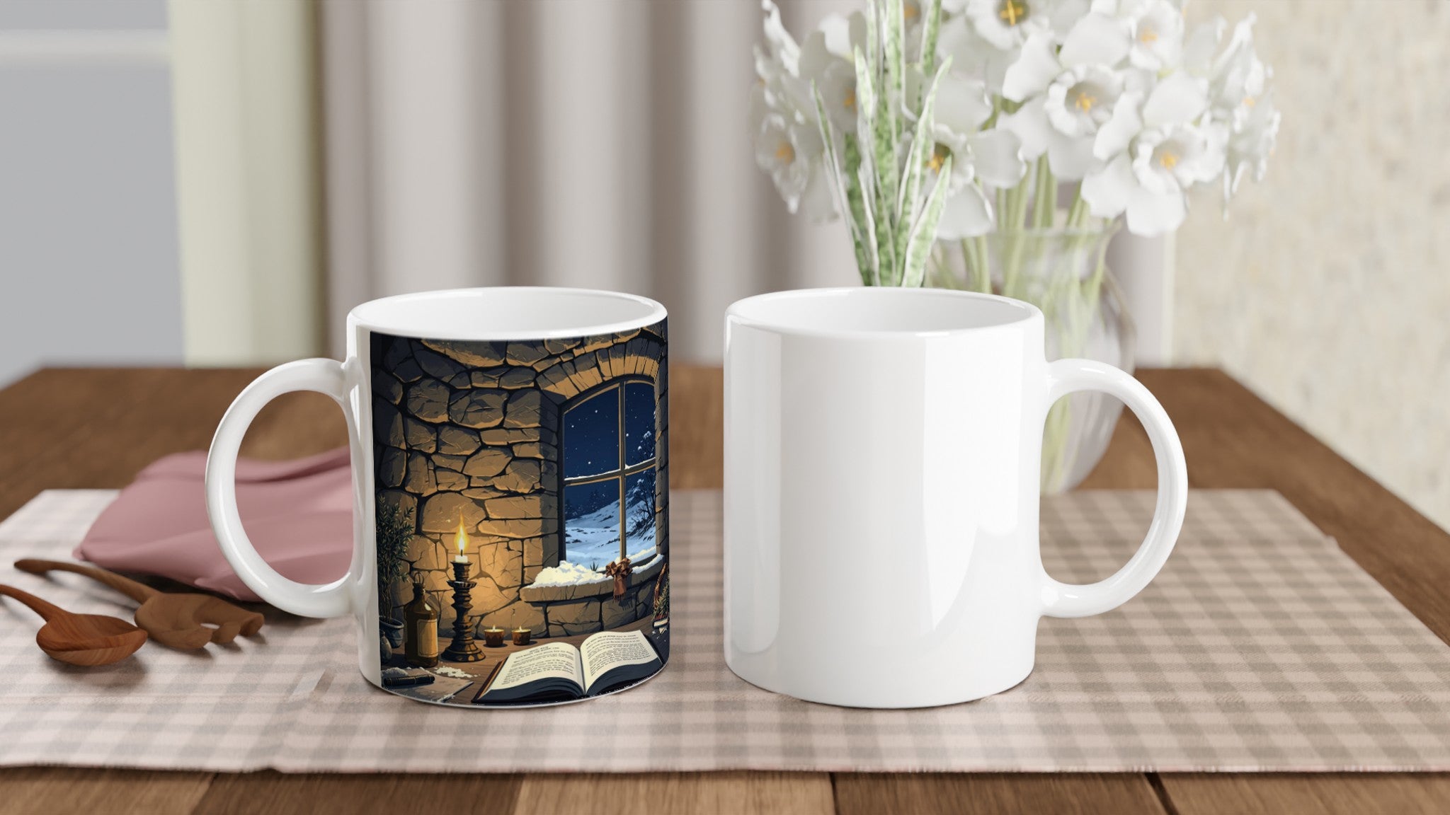Mountain Bothy Coffee Tea Ceramic 11oz Mug UK Gift Mug — detail view | Wild Thread Co