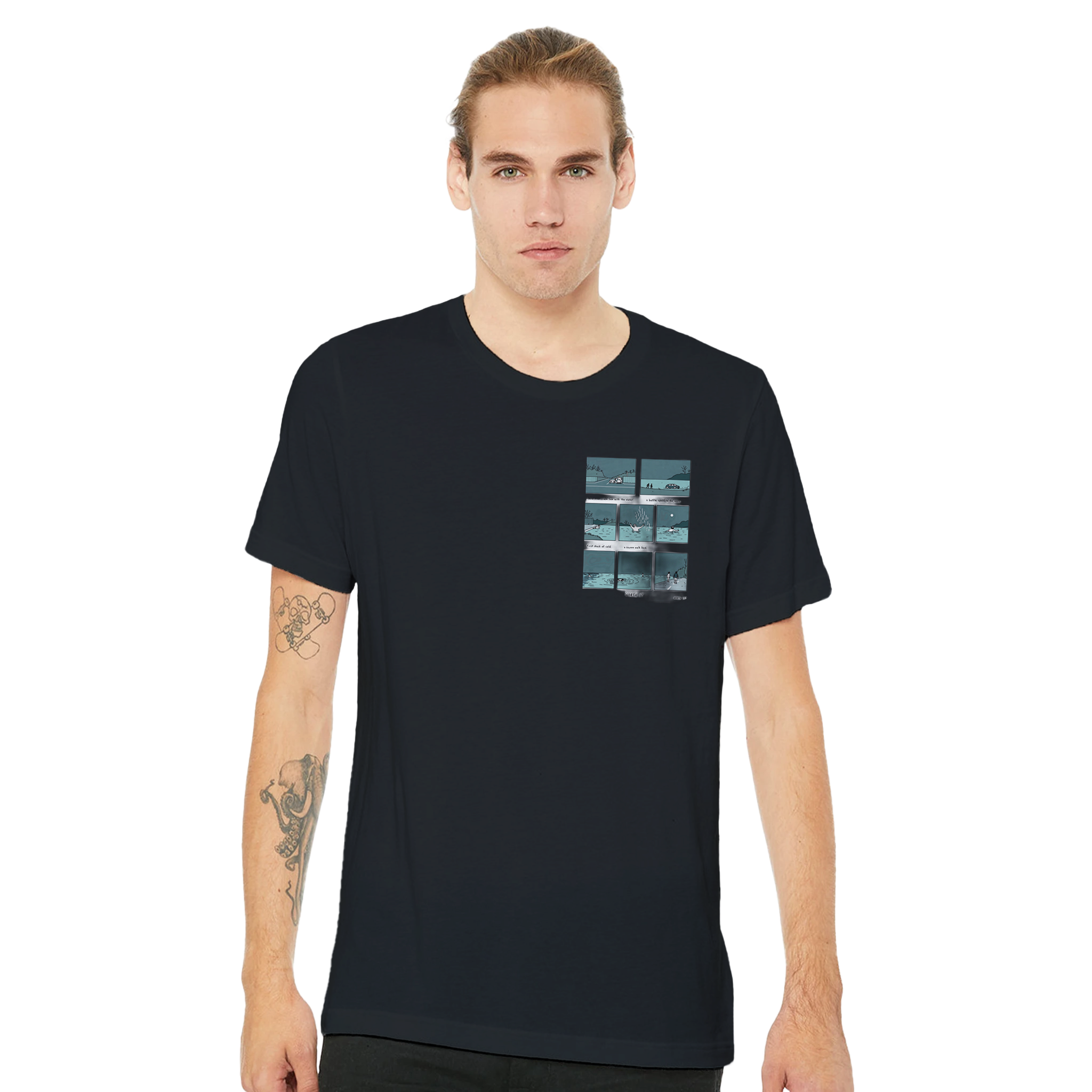 Gorpcore Wild Swimming Morning Ritual T-Shirt Unisex Cotton Tee UK T-Shirt — detail view | Wild Thread Co