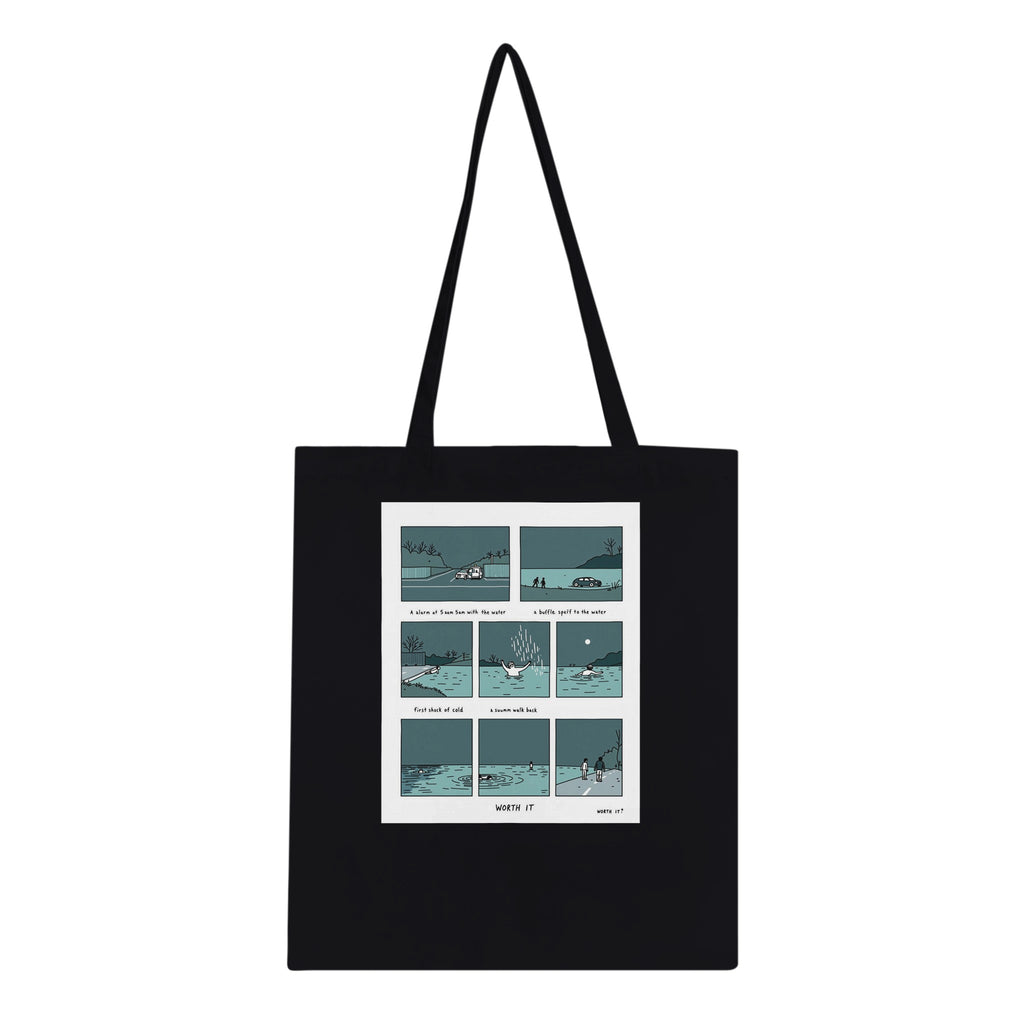 Gorpcore Wild Swimming Morning Ritual Cotton Shopper UK Tote Bag — detail view | Wild Thread Co