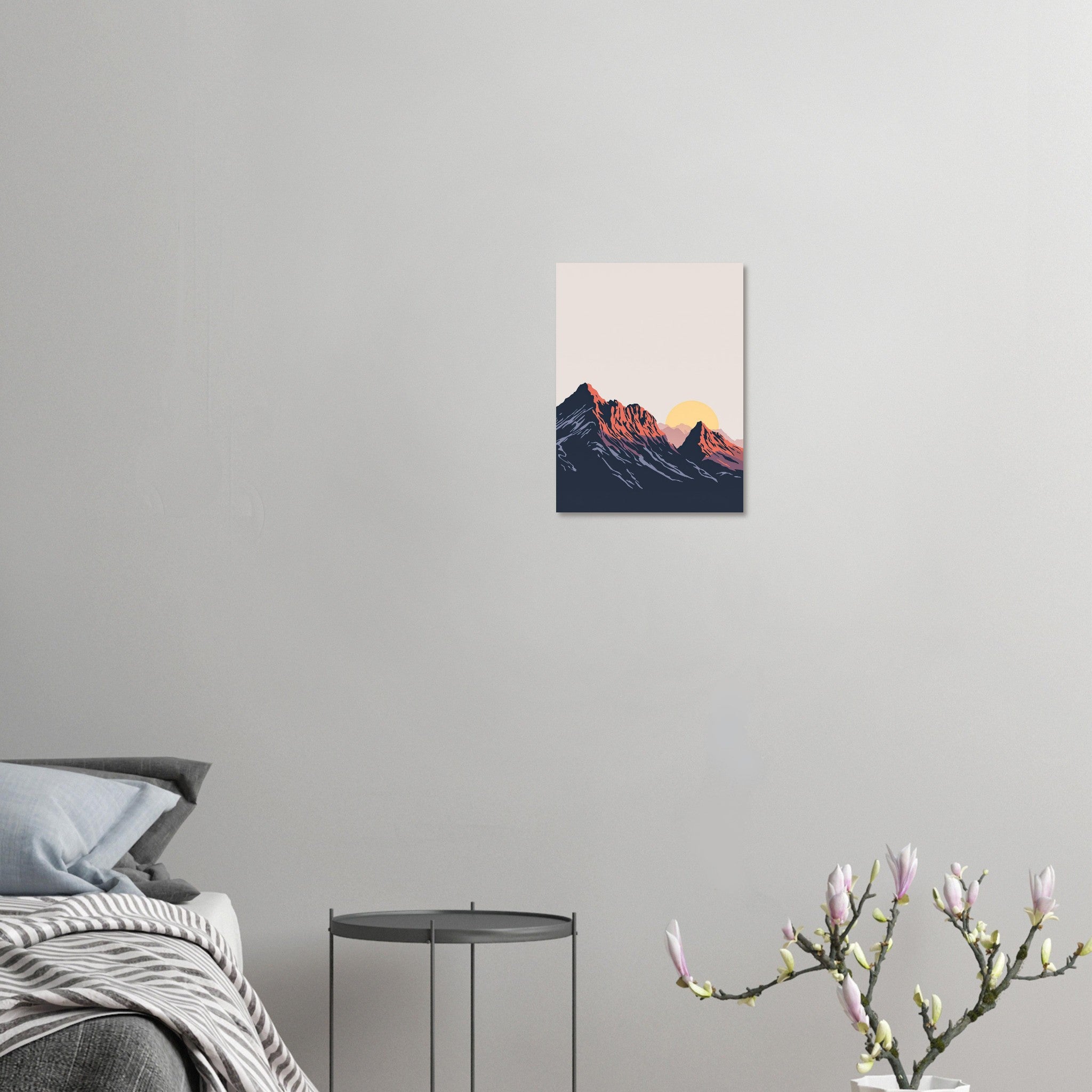 Langdale Pikes Silhouette Lake District A1 UK Art Wall Art Art Print Poster Wall Art Print — detail view | Wild Thread Co