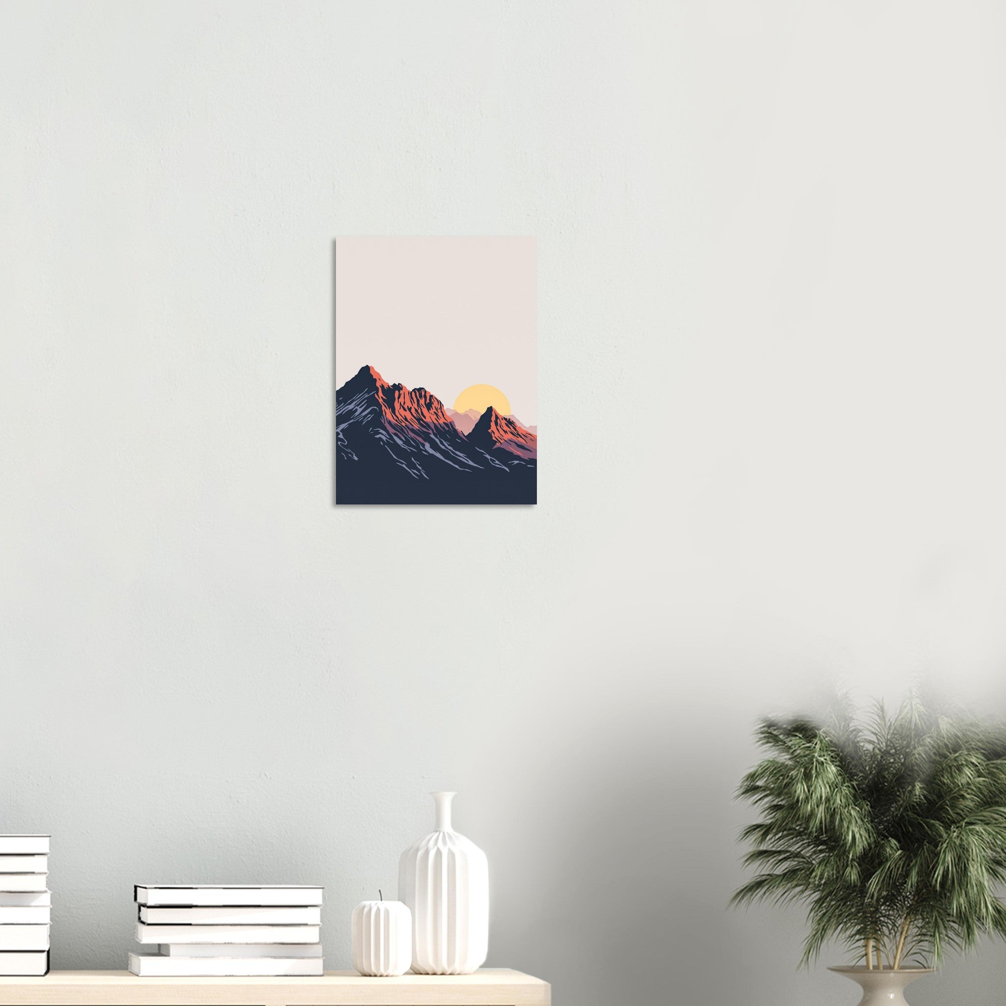 Langdale Pikes Silhouette Lake District A1 UK Art Wall Art Art Print Poster Wall Art Print — detail view | Wild Thread Co