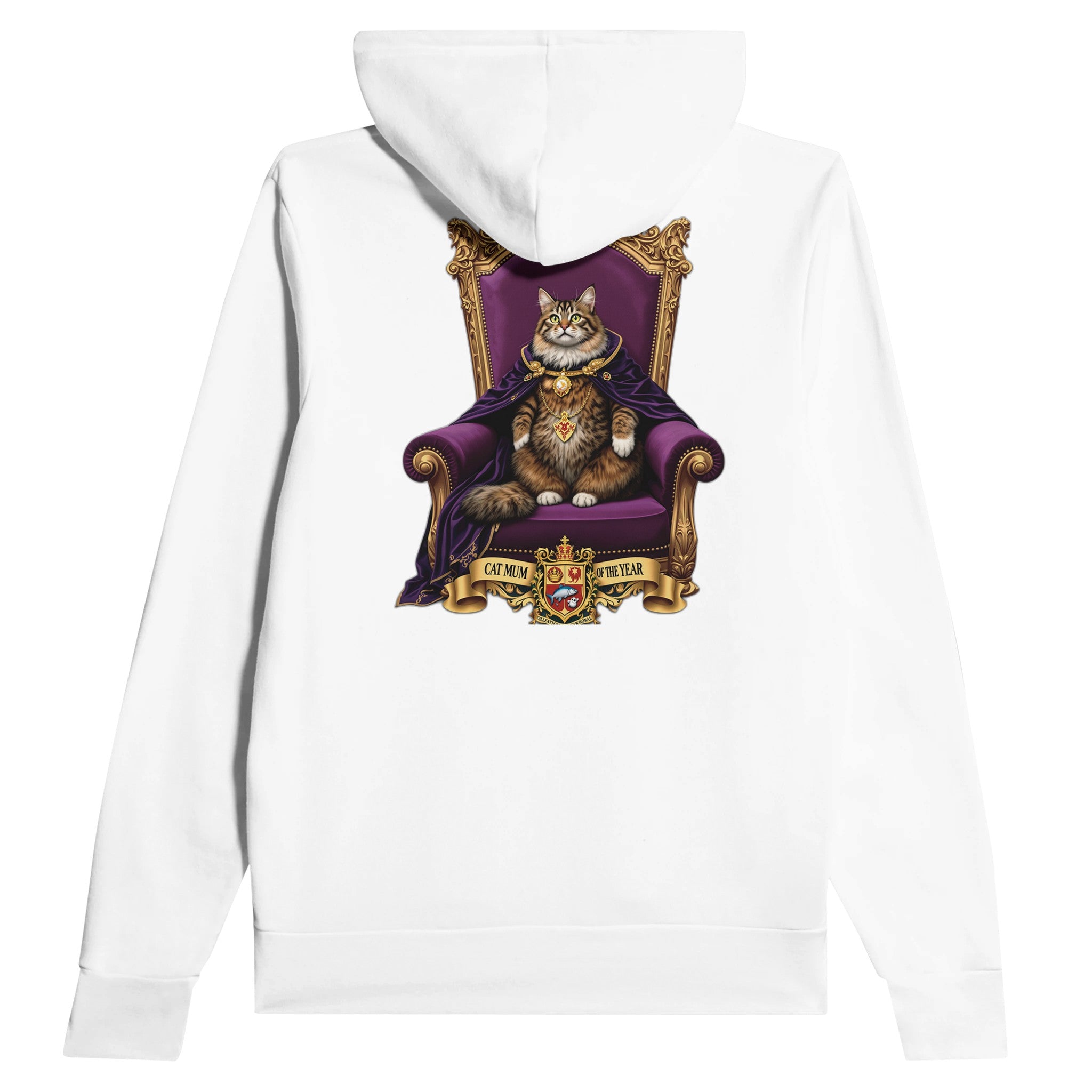 Cat Mum Hoodie Pullover Unisex Cotton UK Hoodie — detail view | Wild Thread Co