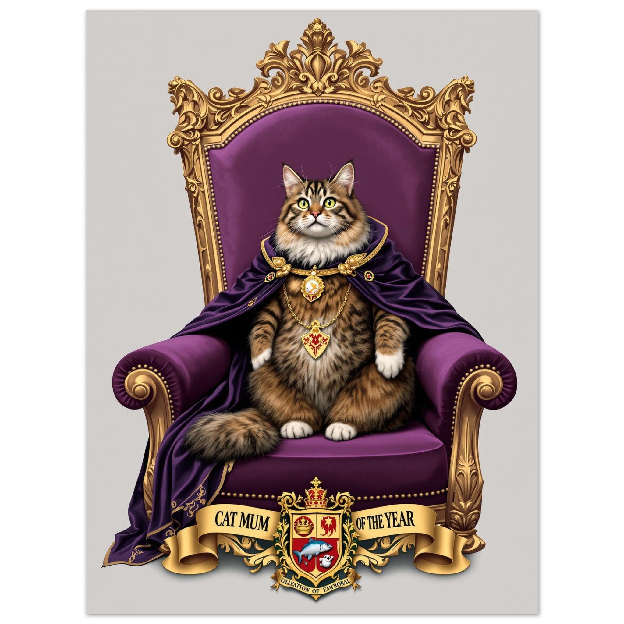 Cat Royal Portrait Spoof Unisex Cotton Tee UK T-Shirt Unisex Cotton Tee UK T-Shirt — detail view | Wild Thread Co