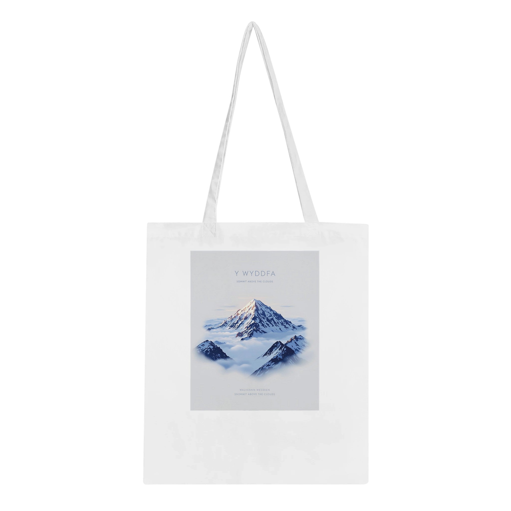 Snowdon Y Wyddfa Cloud Inversion Cotton Shopper UK Tote Bag — detail view | Wild Thread Co