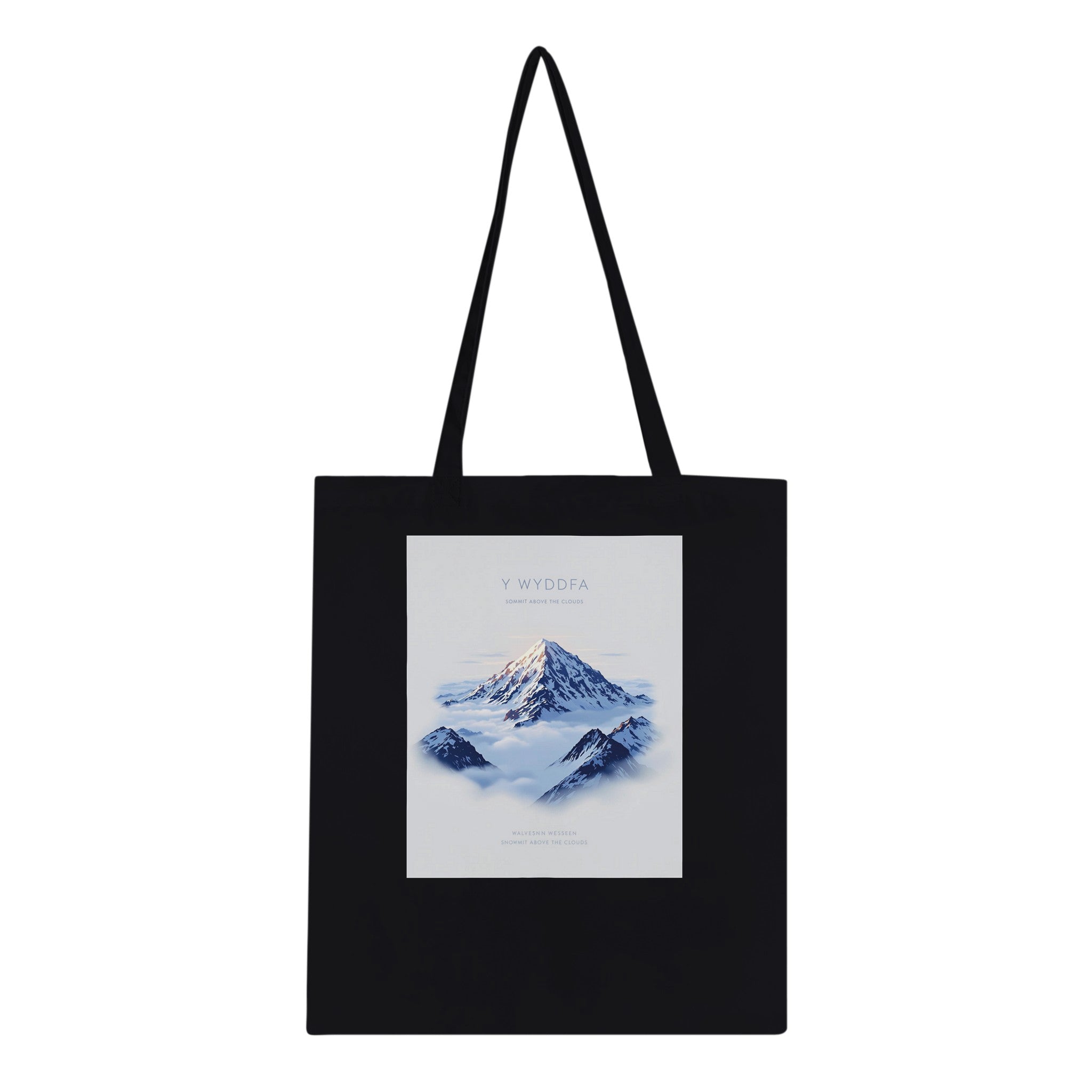 Snowdon Y Wyddfa Cloud Inversion Cotton Shopper UK Tote Bag — detail view | Wild Thread Co