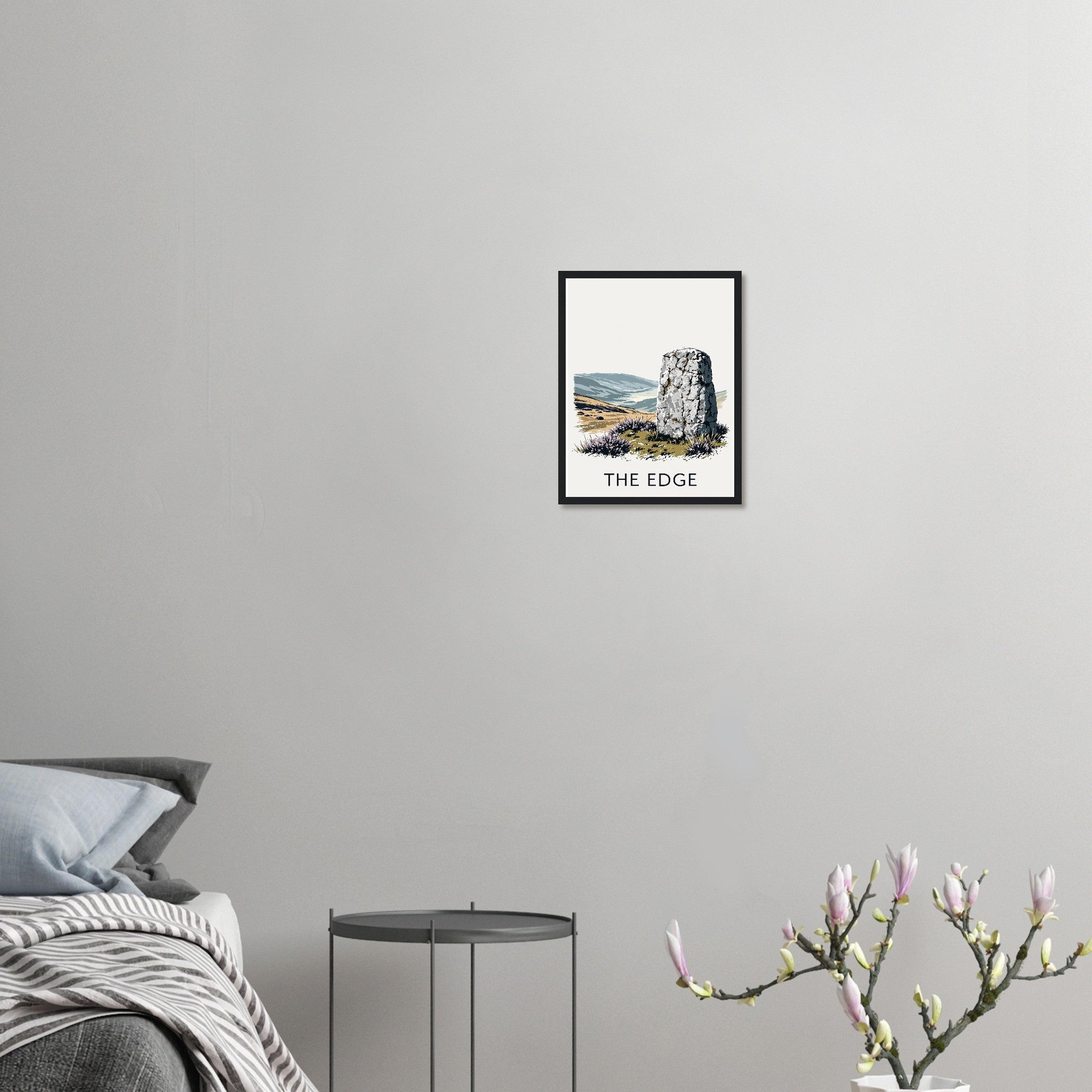 Peak District Gritstone Millstone Framed Print Wall Art Ready to Hang Framed Art Print — detail view | Wild Thread Co