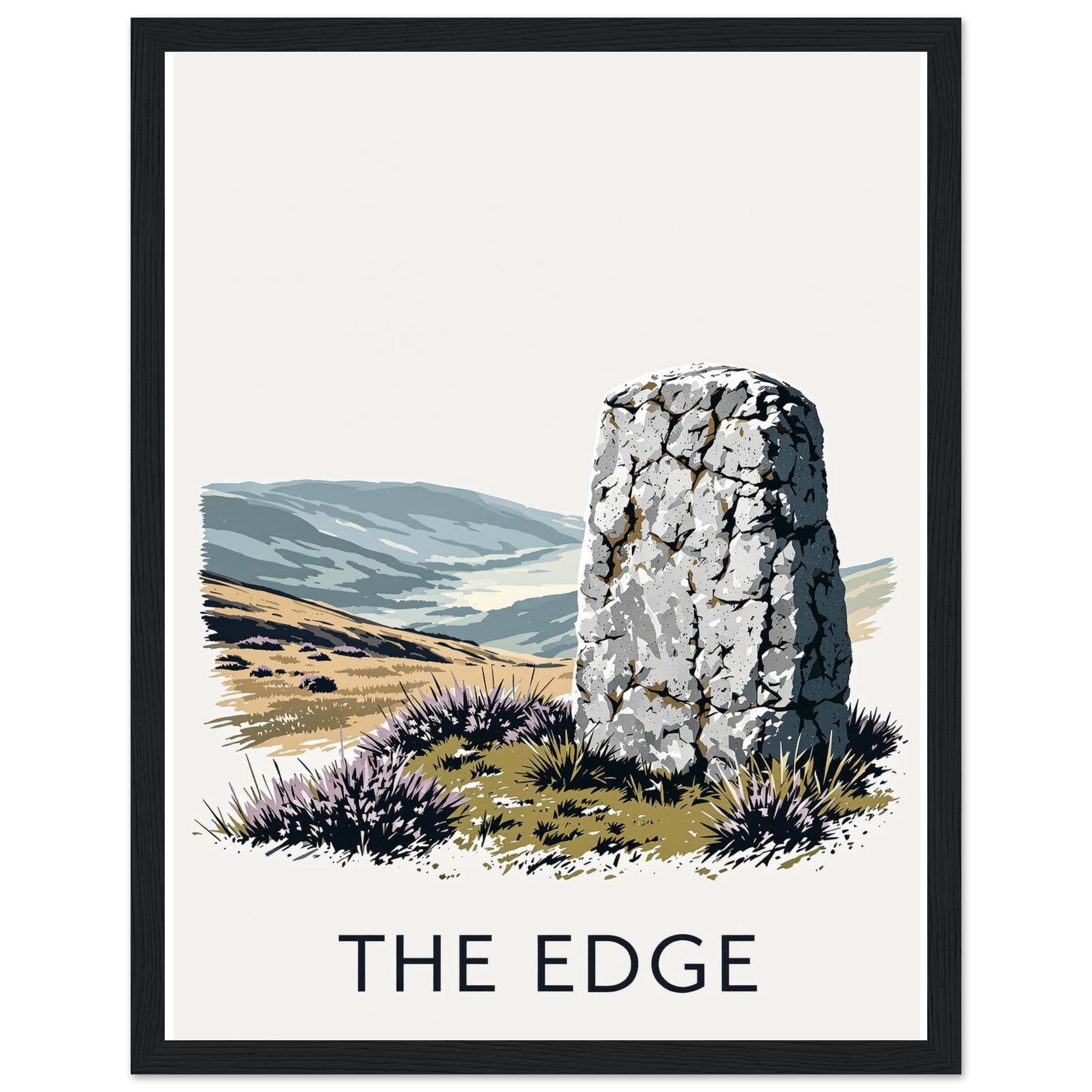 Peak District Gritstone Millstone Framed Print Wall Art Ready to Hang — Framed Art Print | Wild Thread Co UK