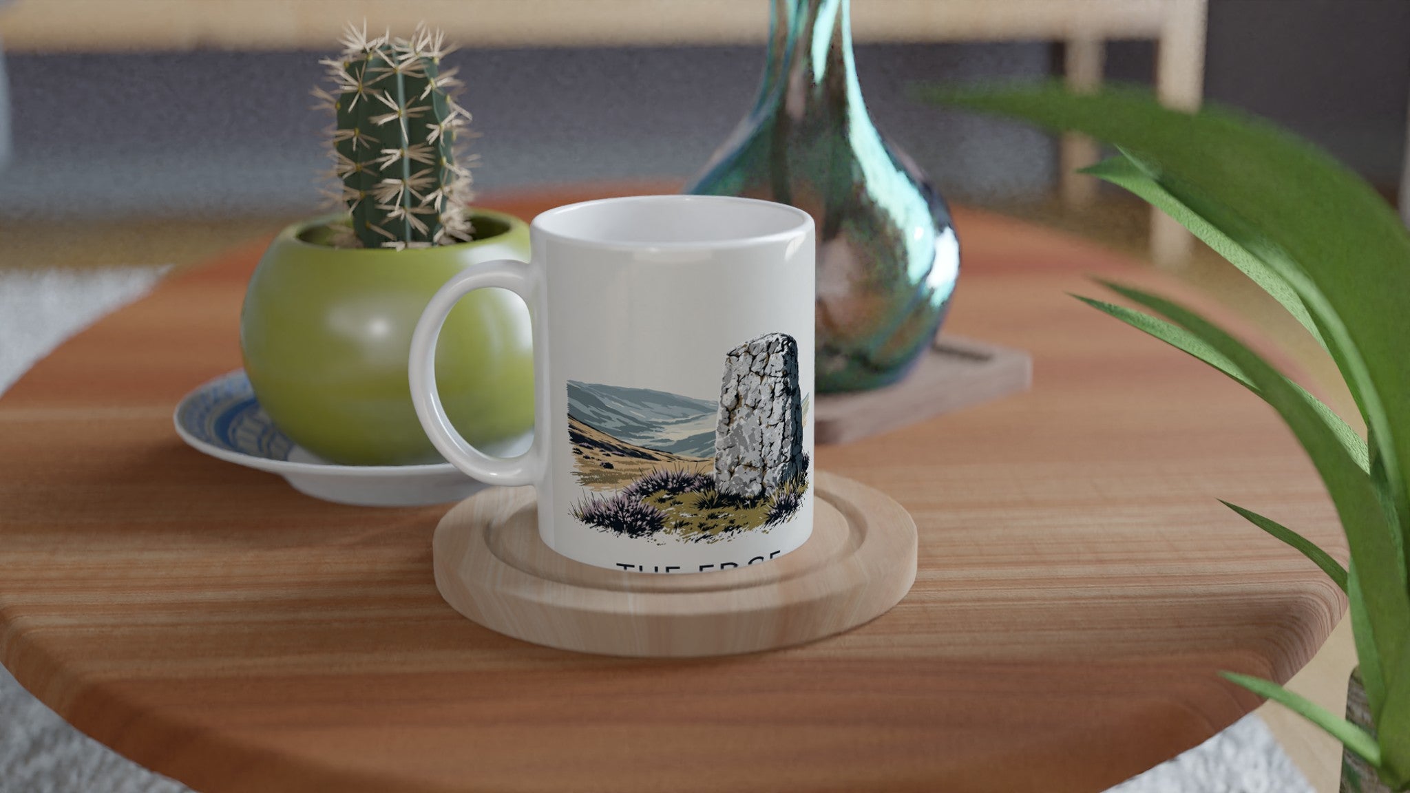 Peak District Gritstone Millstone Coffee Tea Ceramic 11oz Mug — detail view | Wild Thread Co