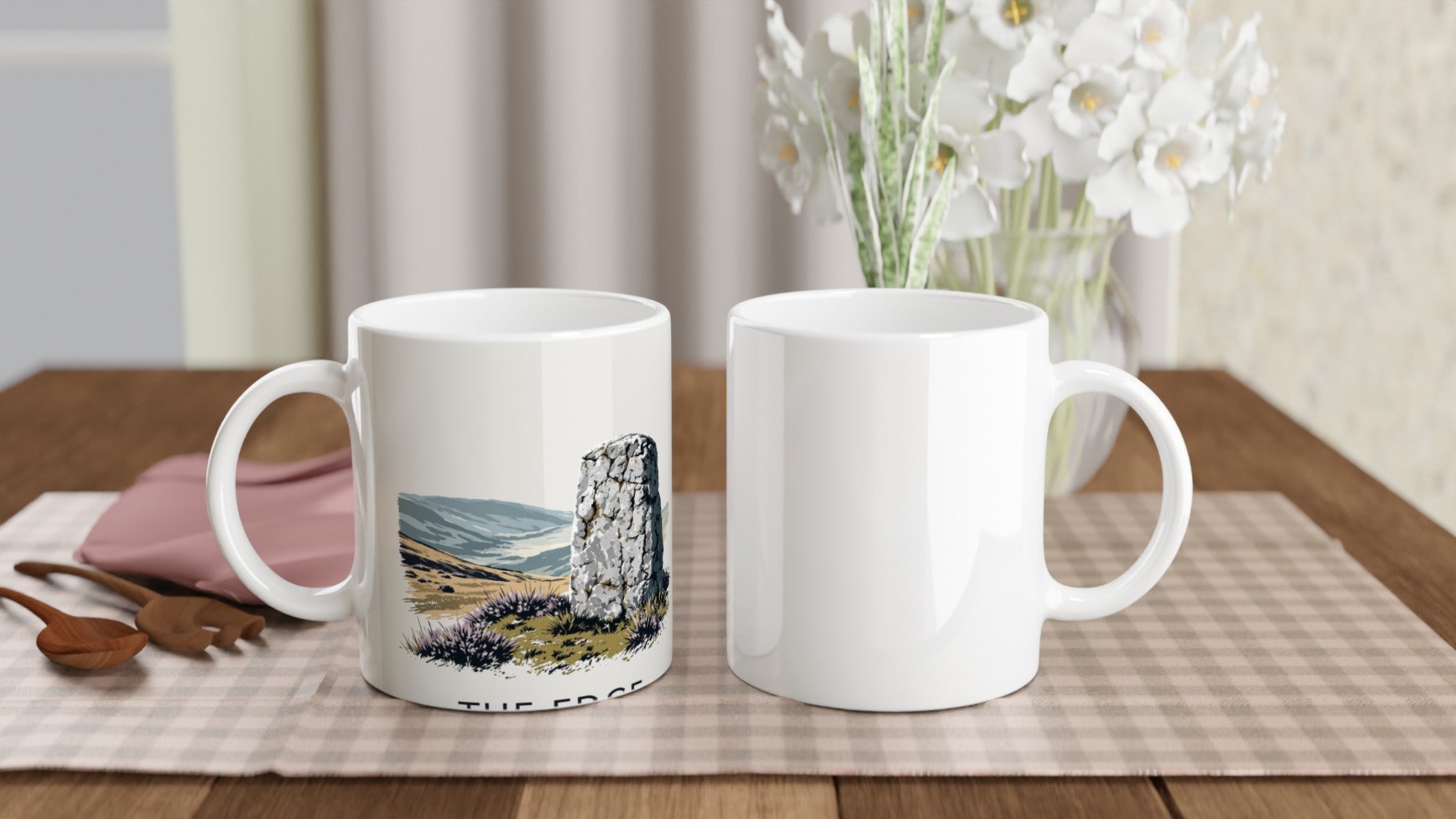 Peak District Gritstone Millstone Coffee Tea Ceramic 11oz Mug — detail view | Wild Thread Co