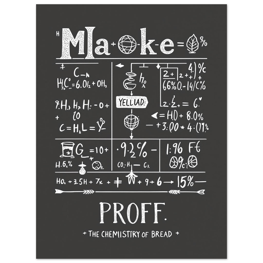 Baker Gift Uk Chemistry Bread Formula Baking Shirt Sourdough Art Wa Art Print Po Art Print — detail view | Wild Thread Co