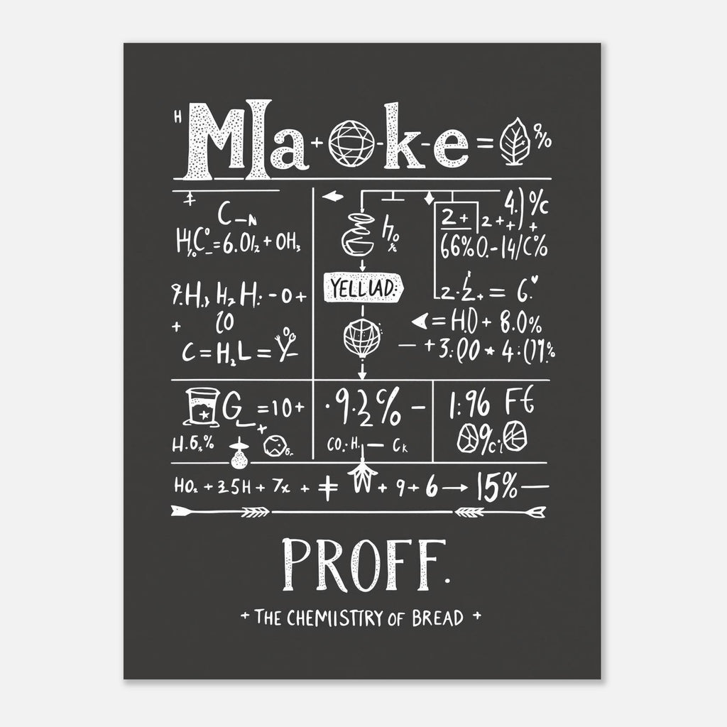 Baker Gift Uk Chemistry Bread Formula Baking Shirt Sourdough Art Wa Art Print Po Art Print — detail view | Wild Thread Co