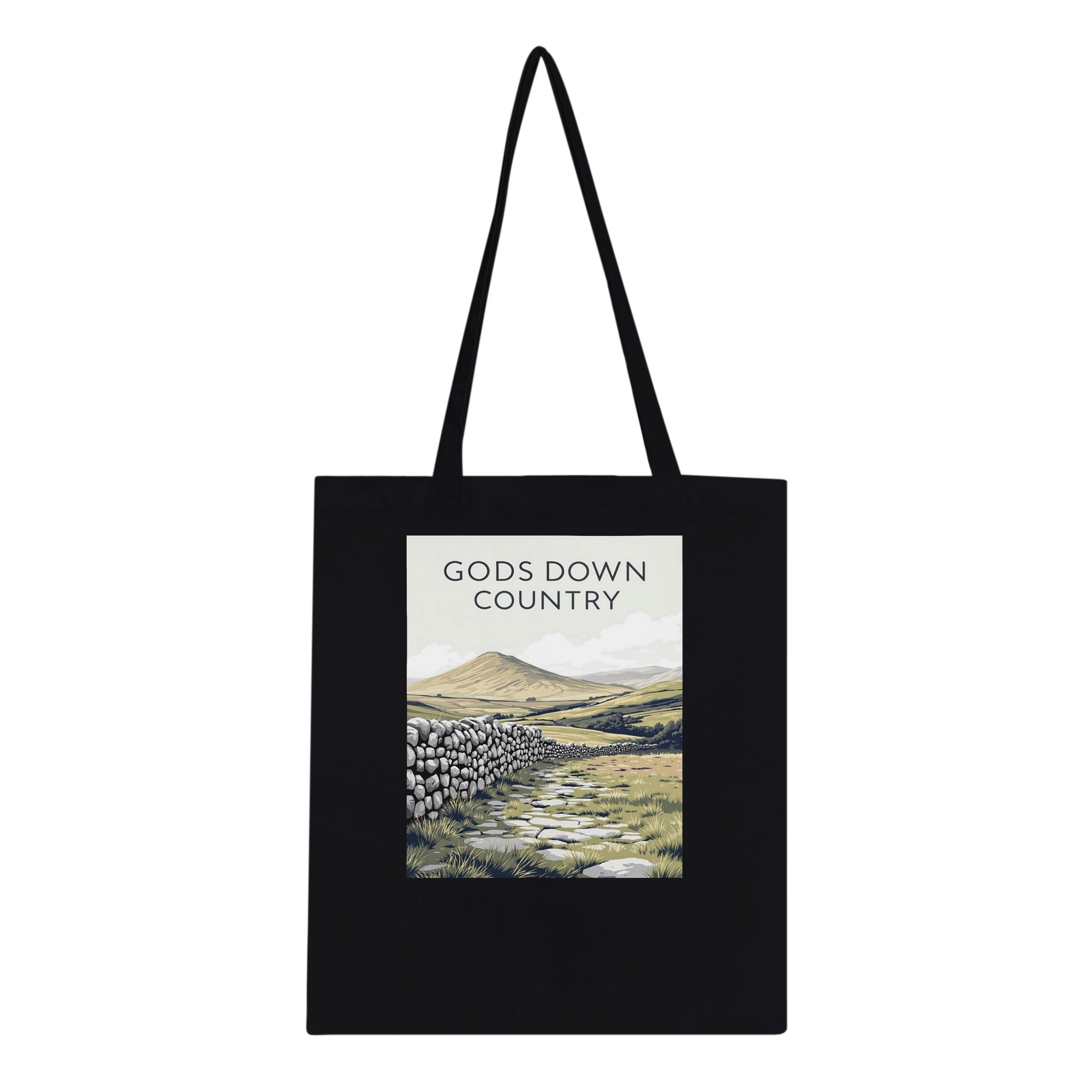 Yorkshire Dales Gods Own Country Cotton Shopper UK Tote Bag — detail view | Wild Thread Co