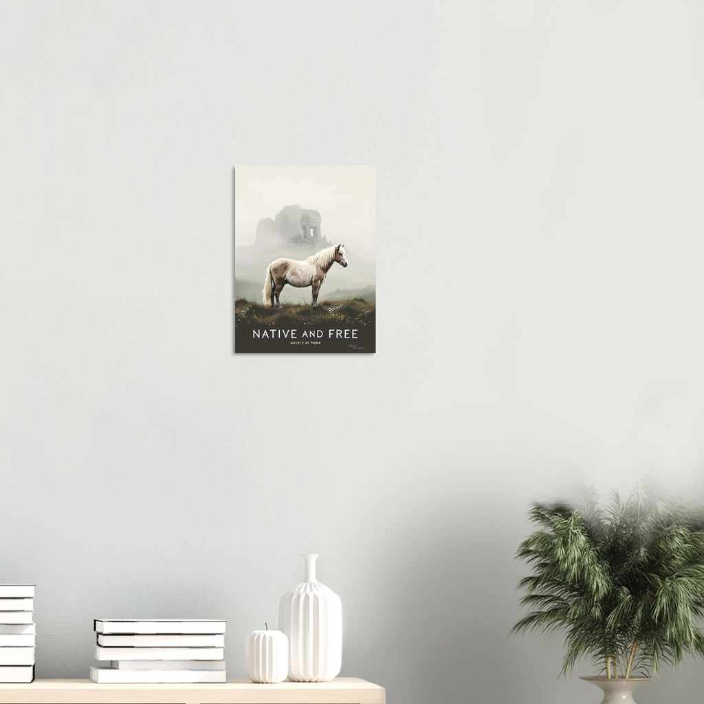 Dartmoor Pony Mist A1 Art Wall Art UK Art Art Print Poster Wall Art UK UK Gift Art Print — detail view | Wild Thread Co