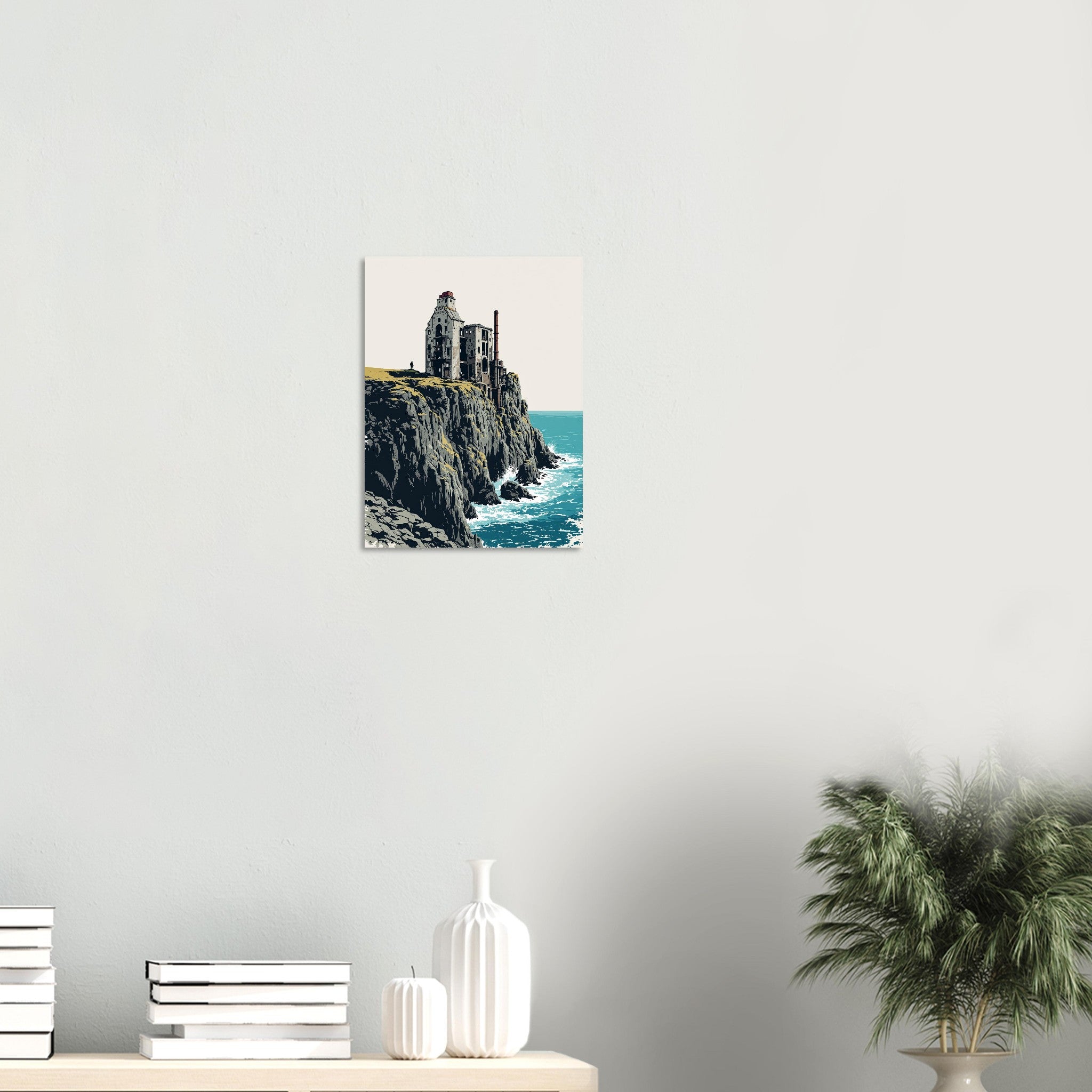 Cornish Tin Mine Cliff Art Wall Art UK Art UK Gift Art Print Art Print — detail view | Wild Thread Co