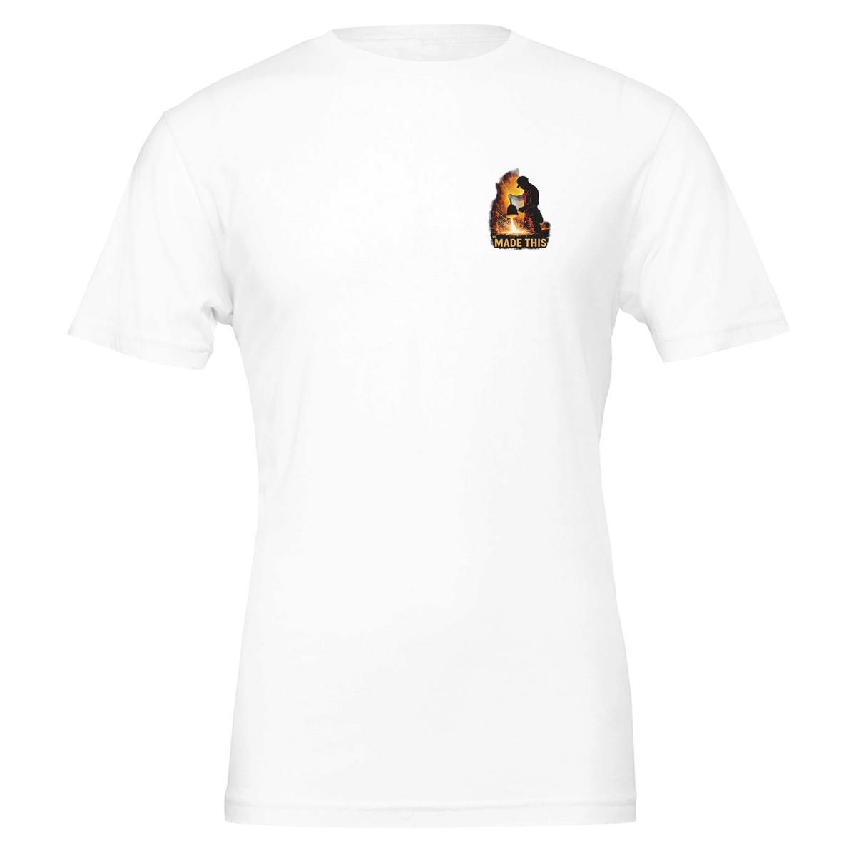 Steelworker Furnace Heritage T-Shirt Unisex Cotton Tee UK T-Shirt — detail view | Wild Thread Co